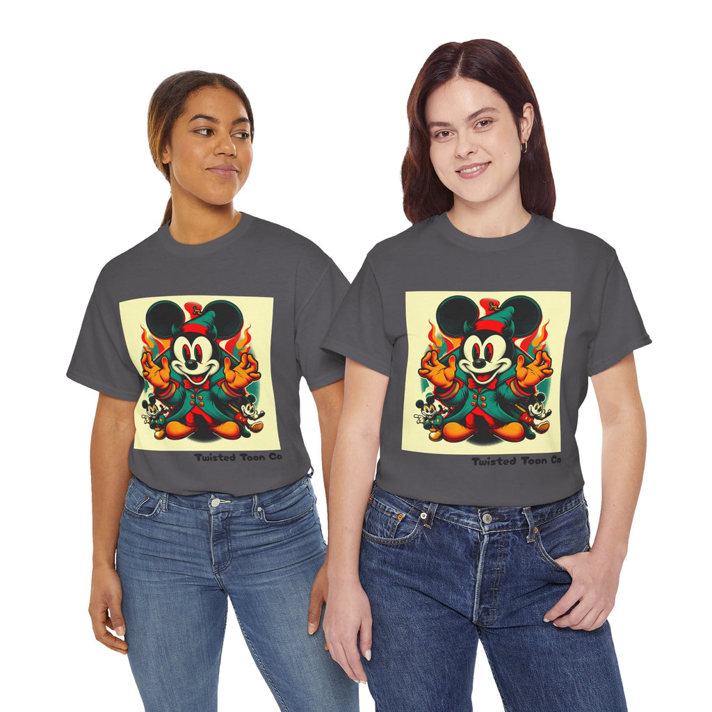 Vintage Cartoon Mouse Flame T-Shirt