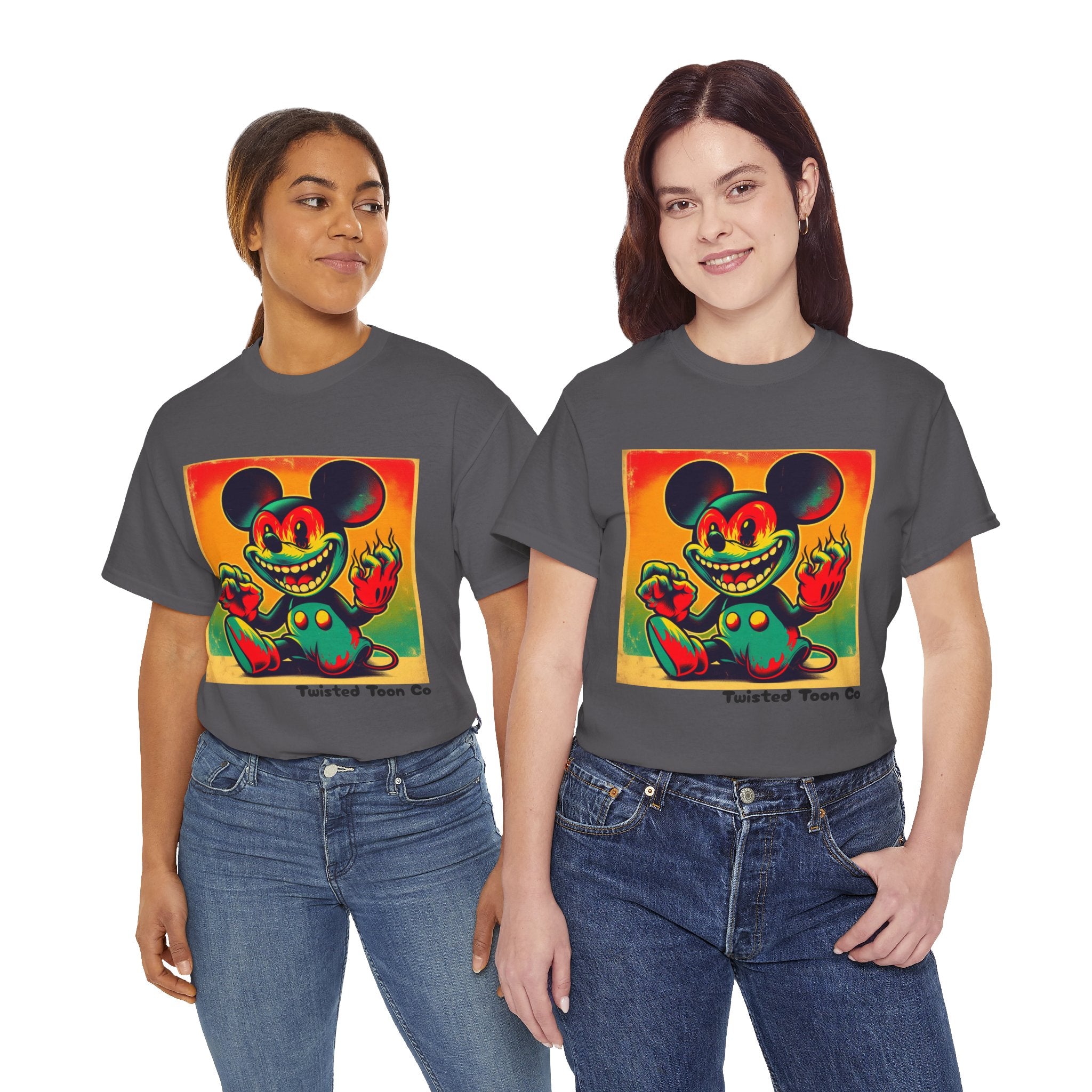 Creepy Retro Cartoon Mouse Tee — Vintage Horror Graphic T-Shirt