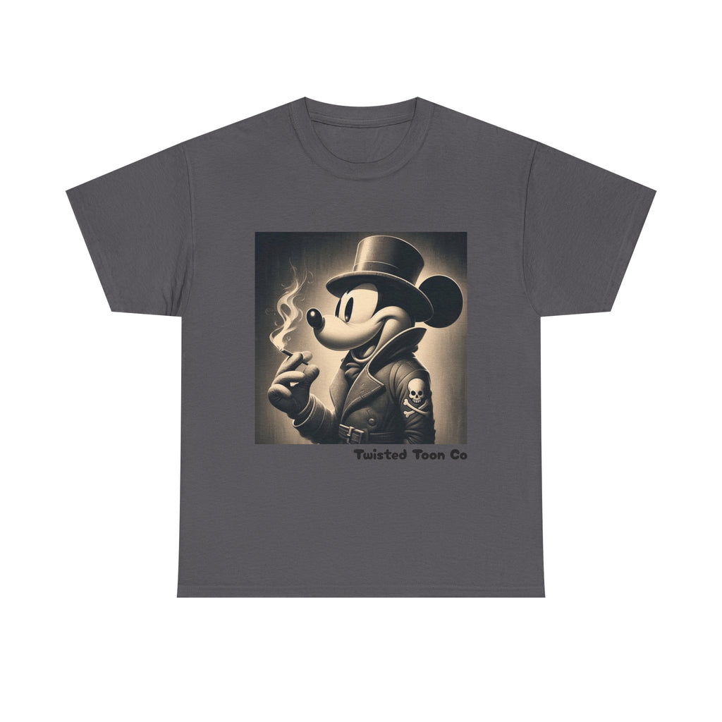 Vintage Noir Mouse Tee - Smoking Gentleman Graphic T-Shirt