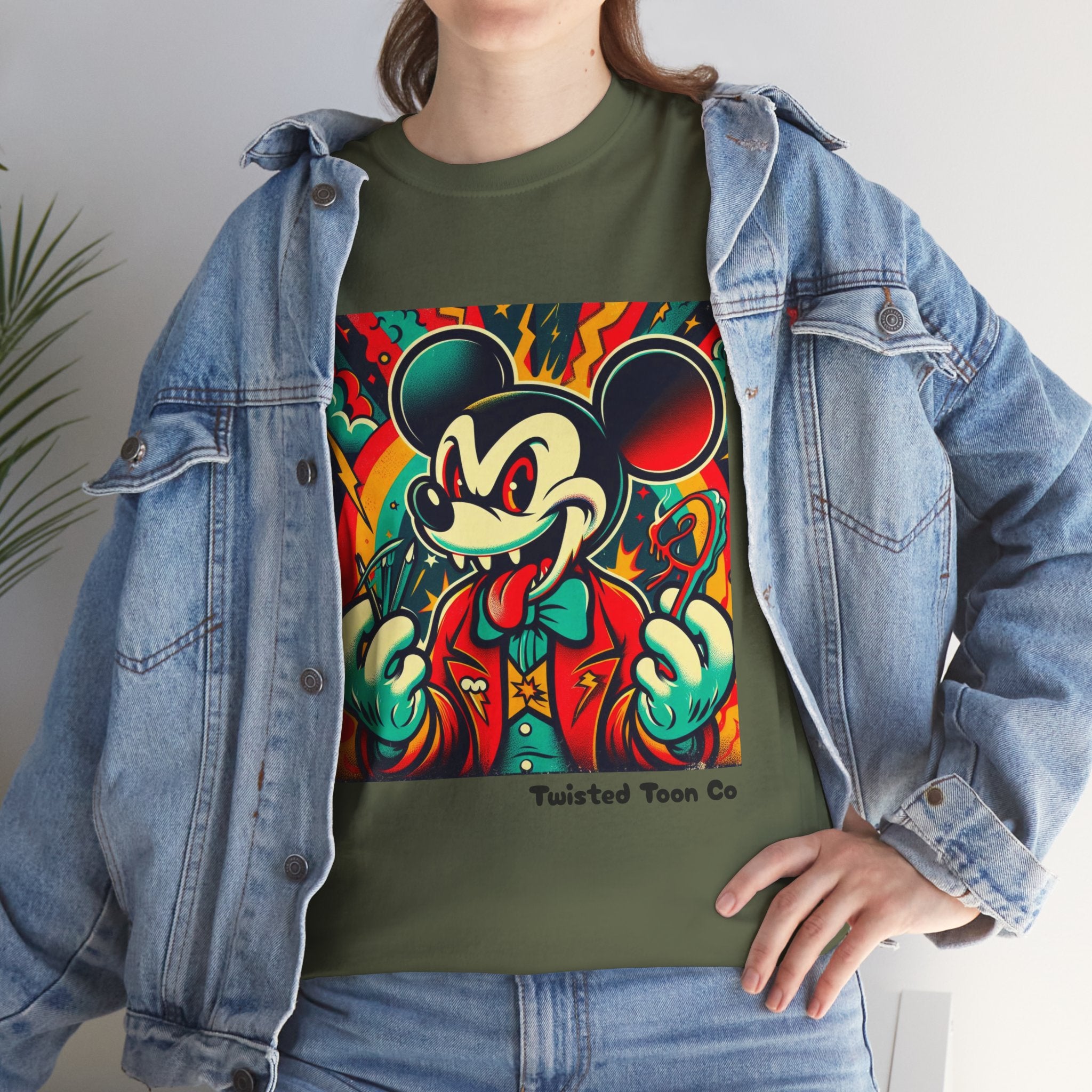 Graphic Tee — Retro Cartoon Devil Mouse Illustration