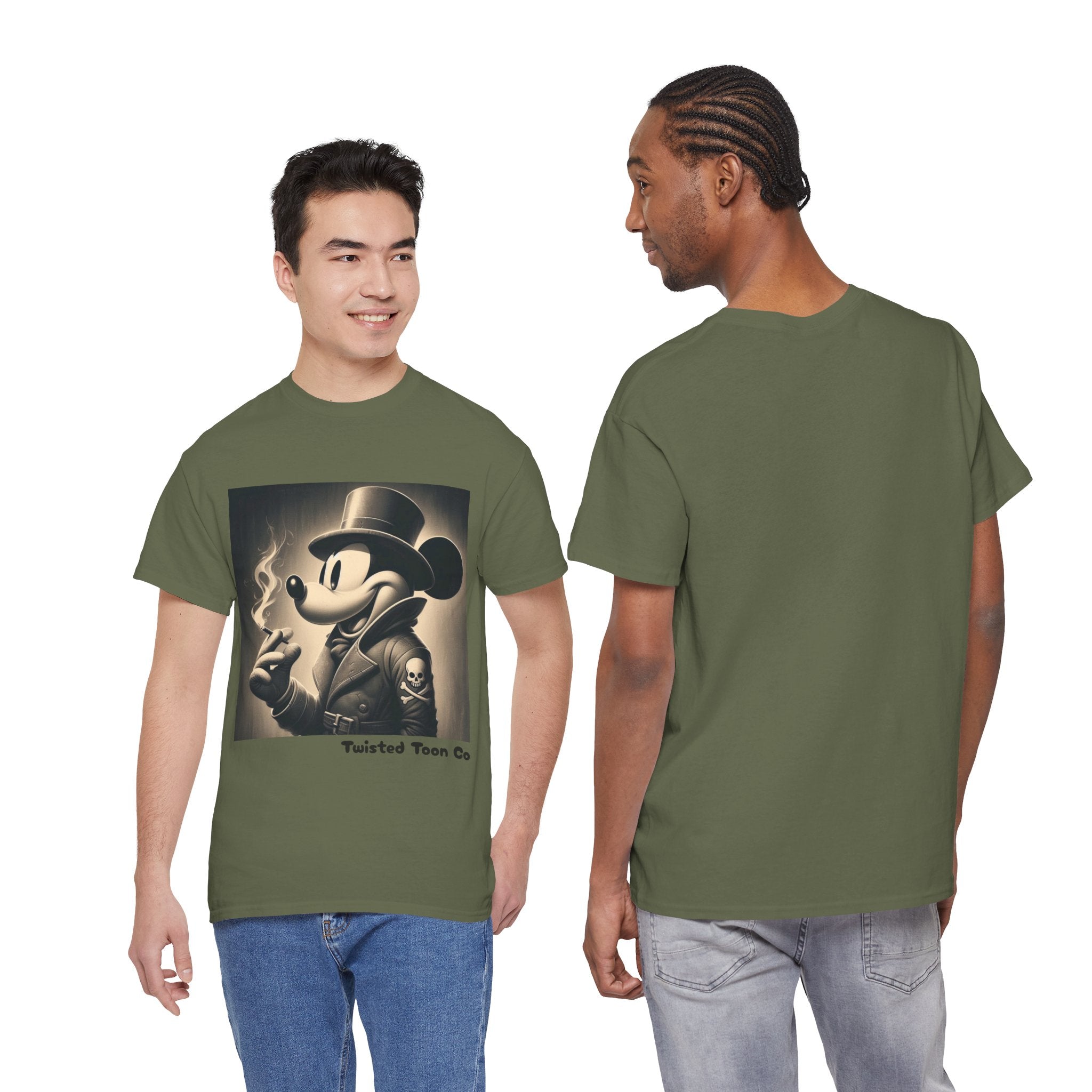Vintage Noir Mouse Tee - Smoking Gentleman Graphic T-Shirt