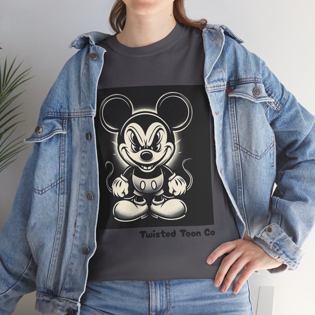 Vintage Cartoon Mouse T-Shirt — Retro Creepy Character Graphic Tee
