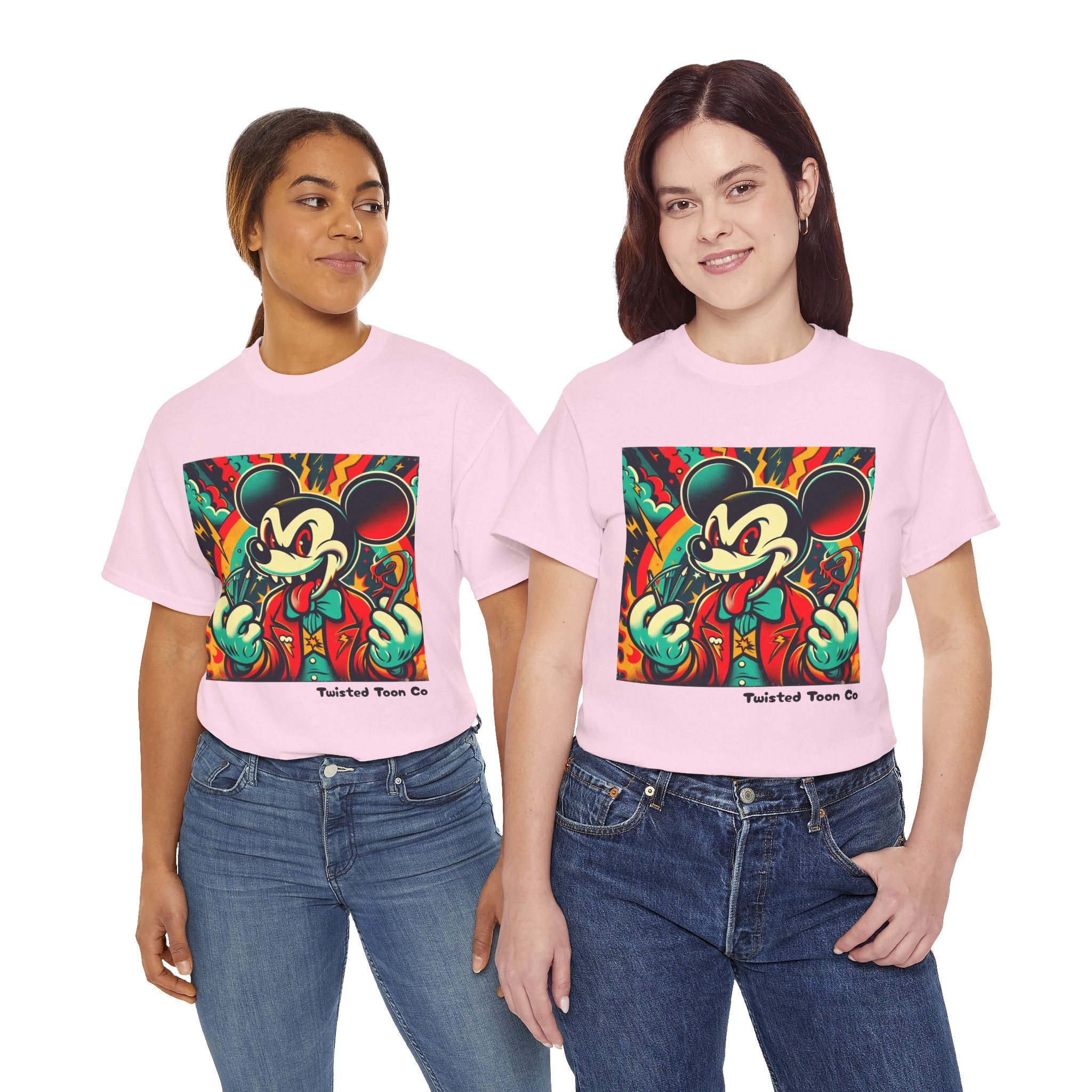 Graphic Tee — Retro Cartoon Devil Mouse Illustration