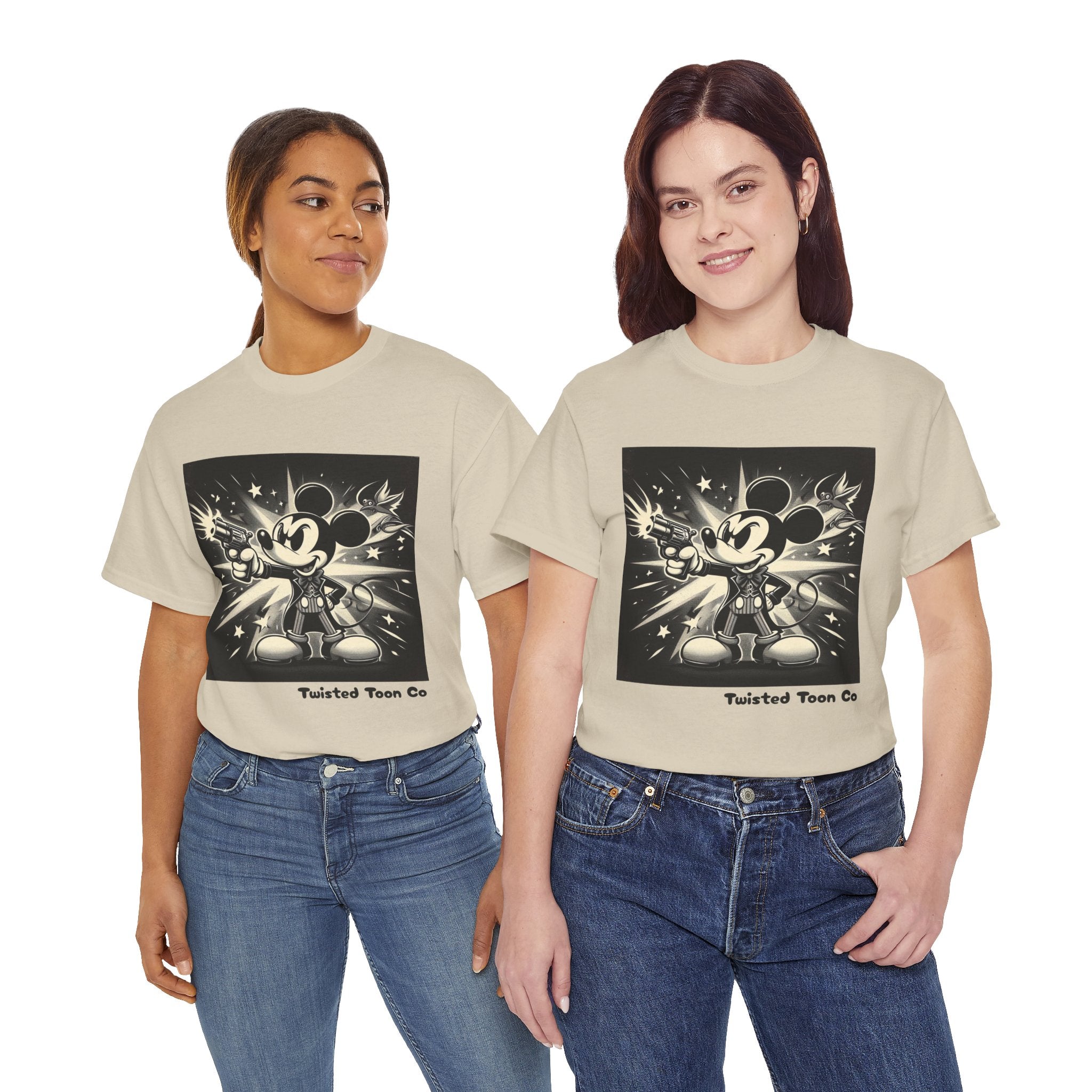 Vintage Cartoon Mouse Graphic Tee — Retro Noir Mickey-Style Shirt
