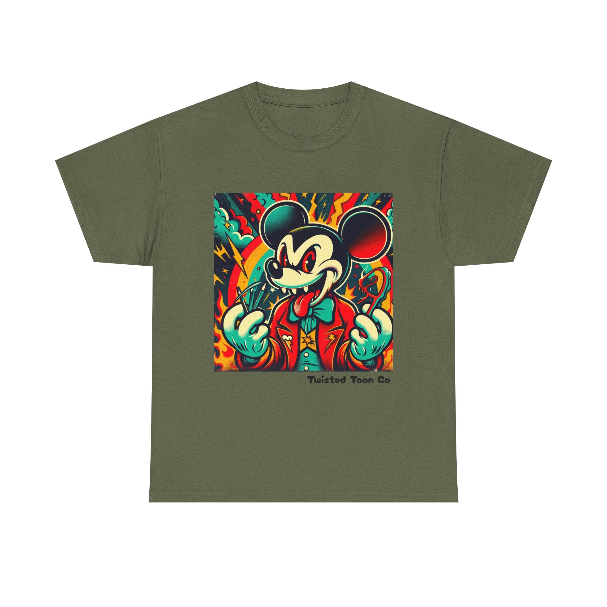 Graphic Tee — Retro Cartoon Devil Mouse Illustration