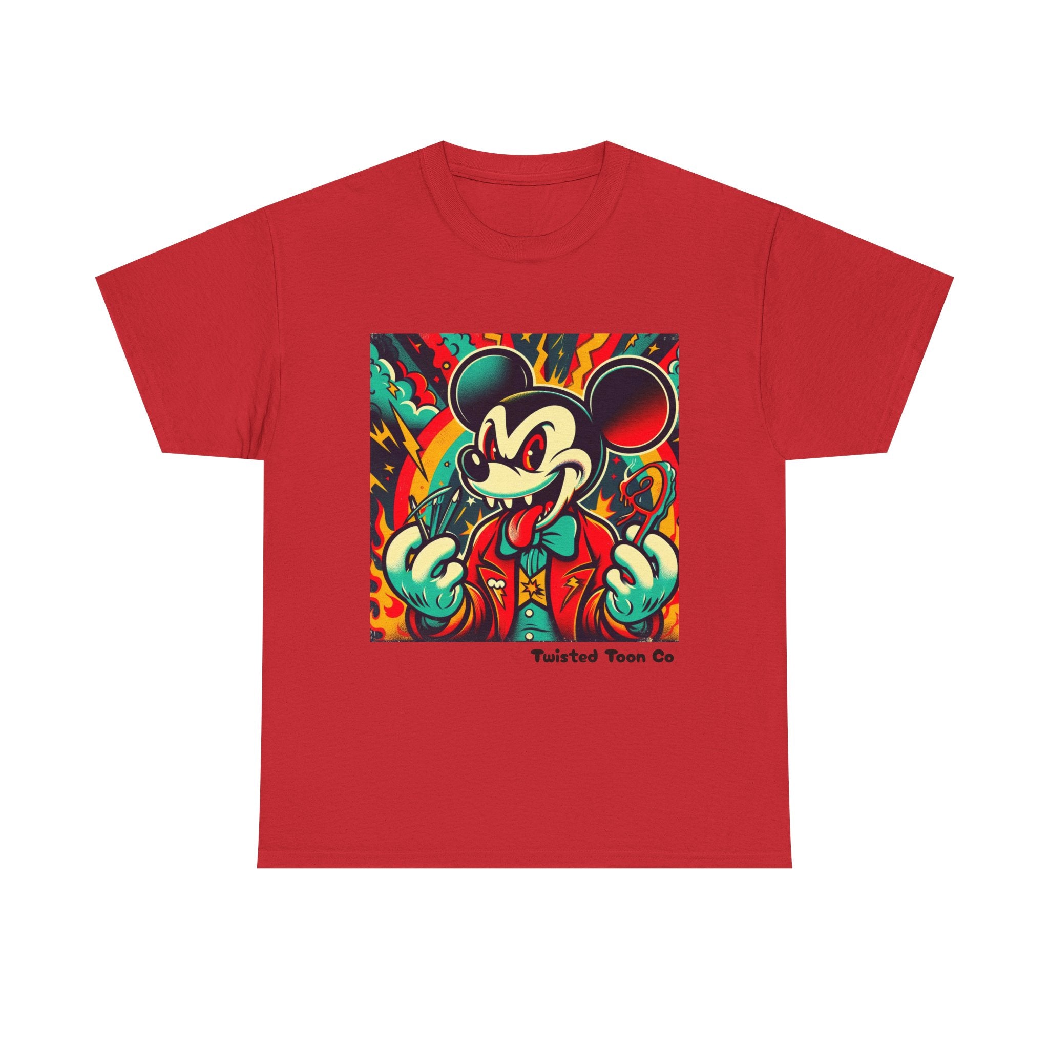 Graphic Tee — Retro Cartoon Devil Mouse Illustration
