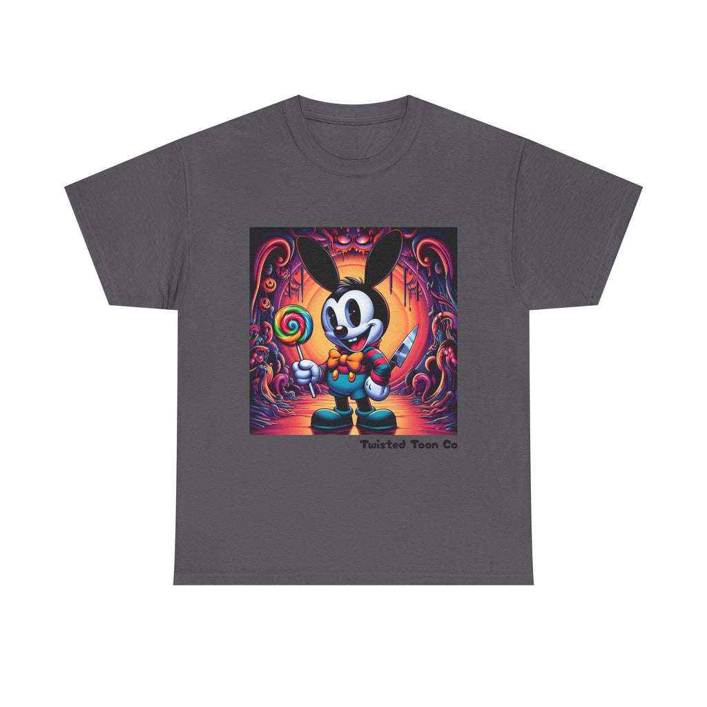 Cartoon Bunny Lollipop Tee — Retro Cute Graphic T-Shirt