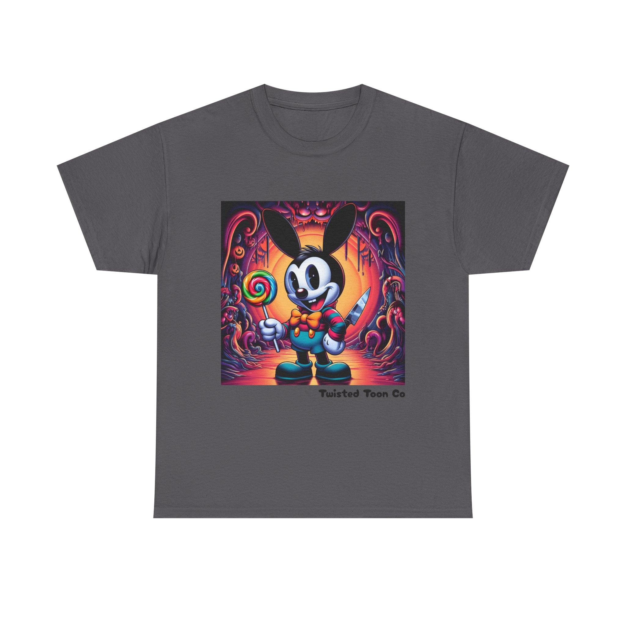 Cartoon Bunny Lollipop Tee — Retro Cute Graphic T-Shirt