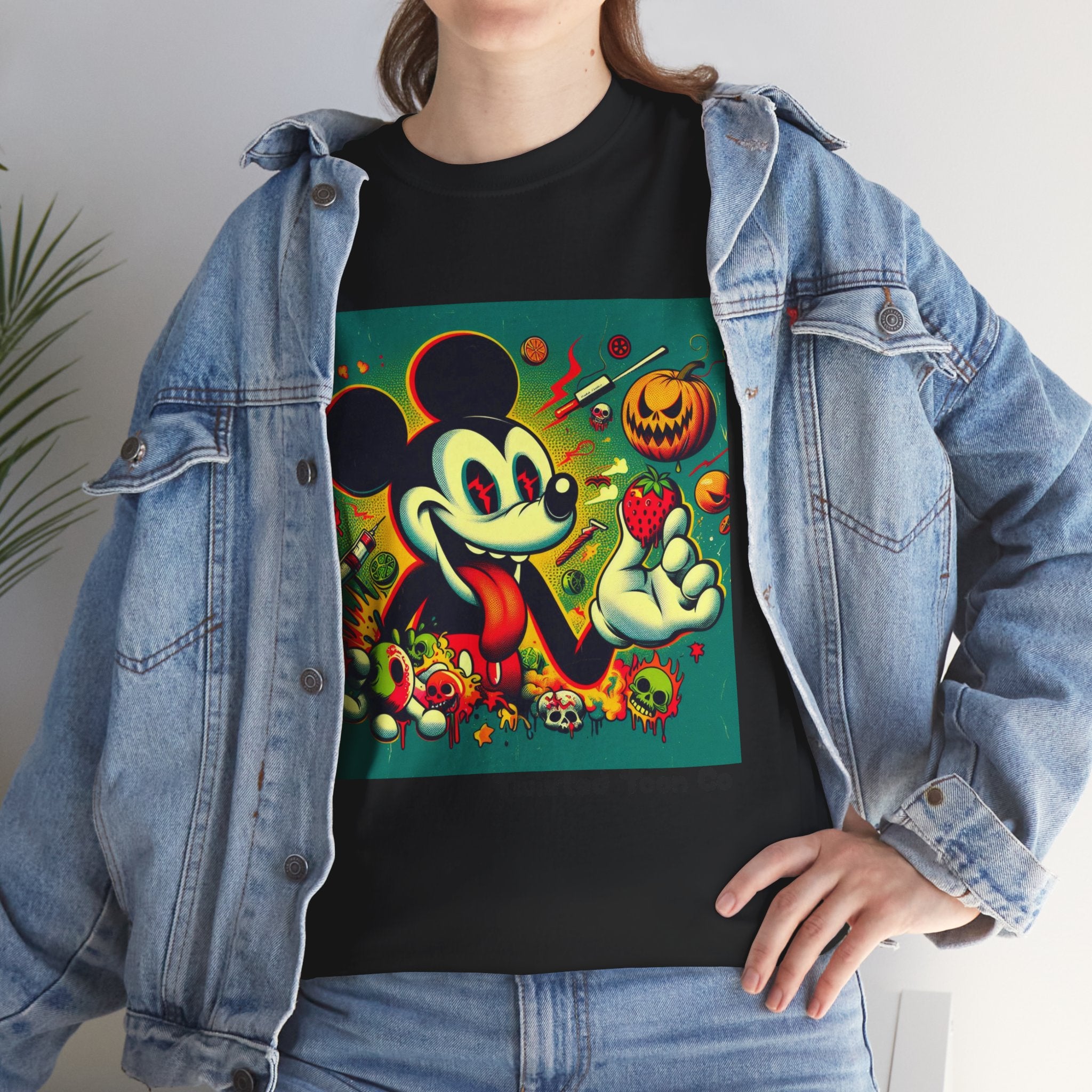 Vintage Cartoon Halloween Tee — Spooky Retro Mouse Graphic