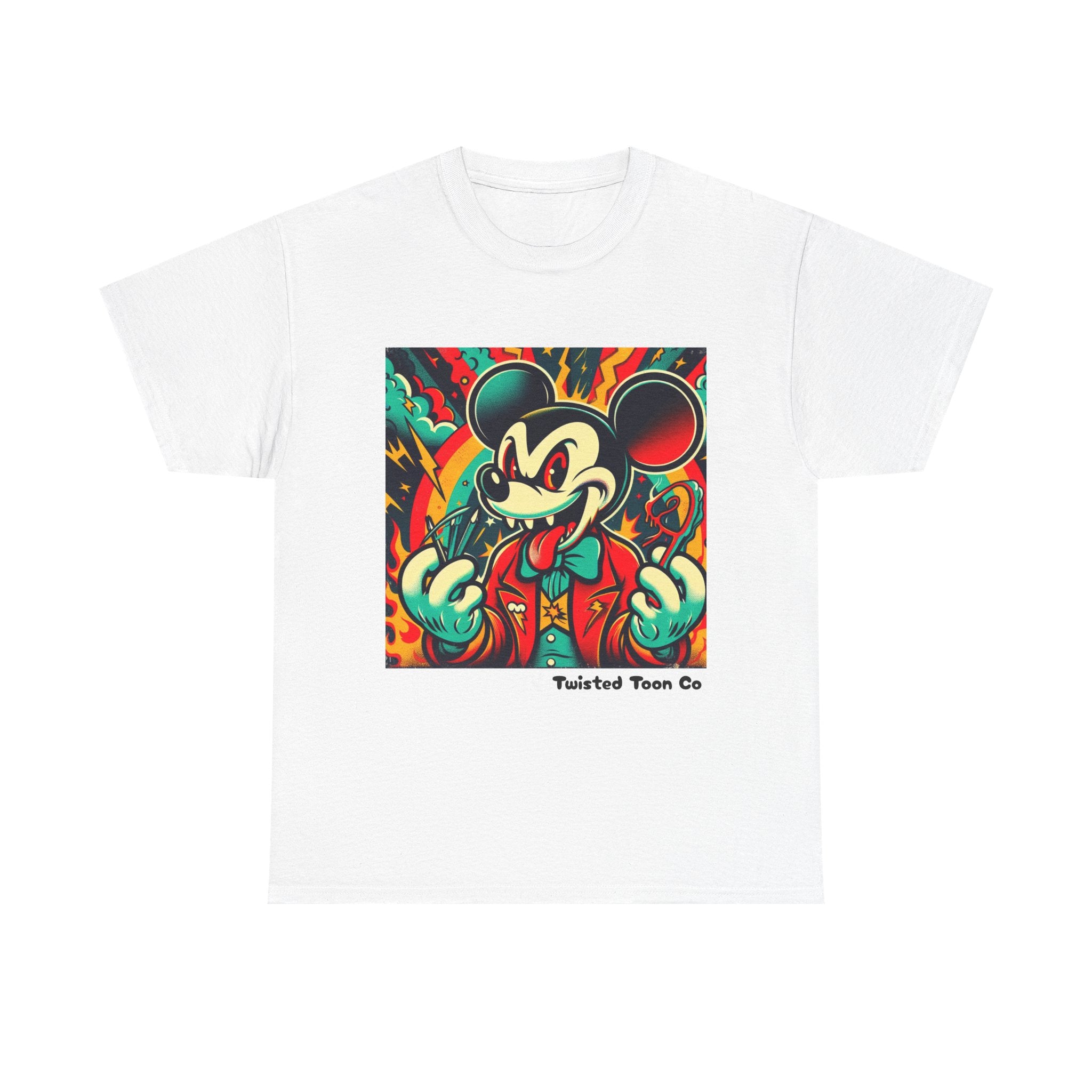Graphic Tee — Retro Cartoon Devil Mouse Illustration
