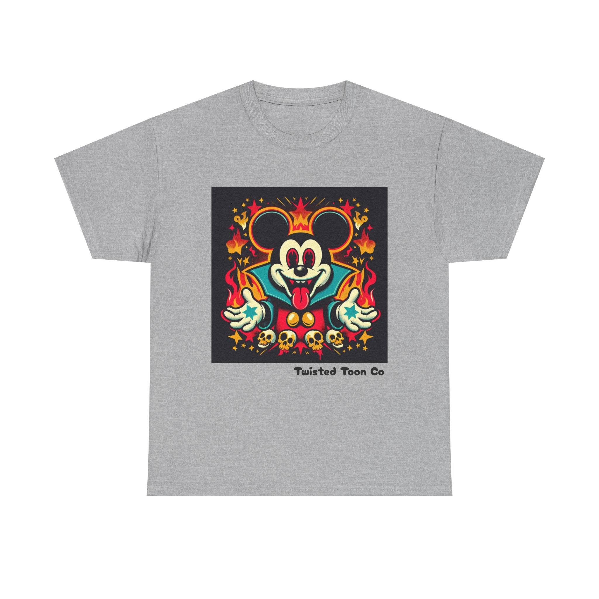 Vampire Mouse Graphic Tee — Retro Horror Cartoon Shirt