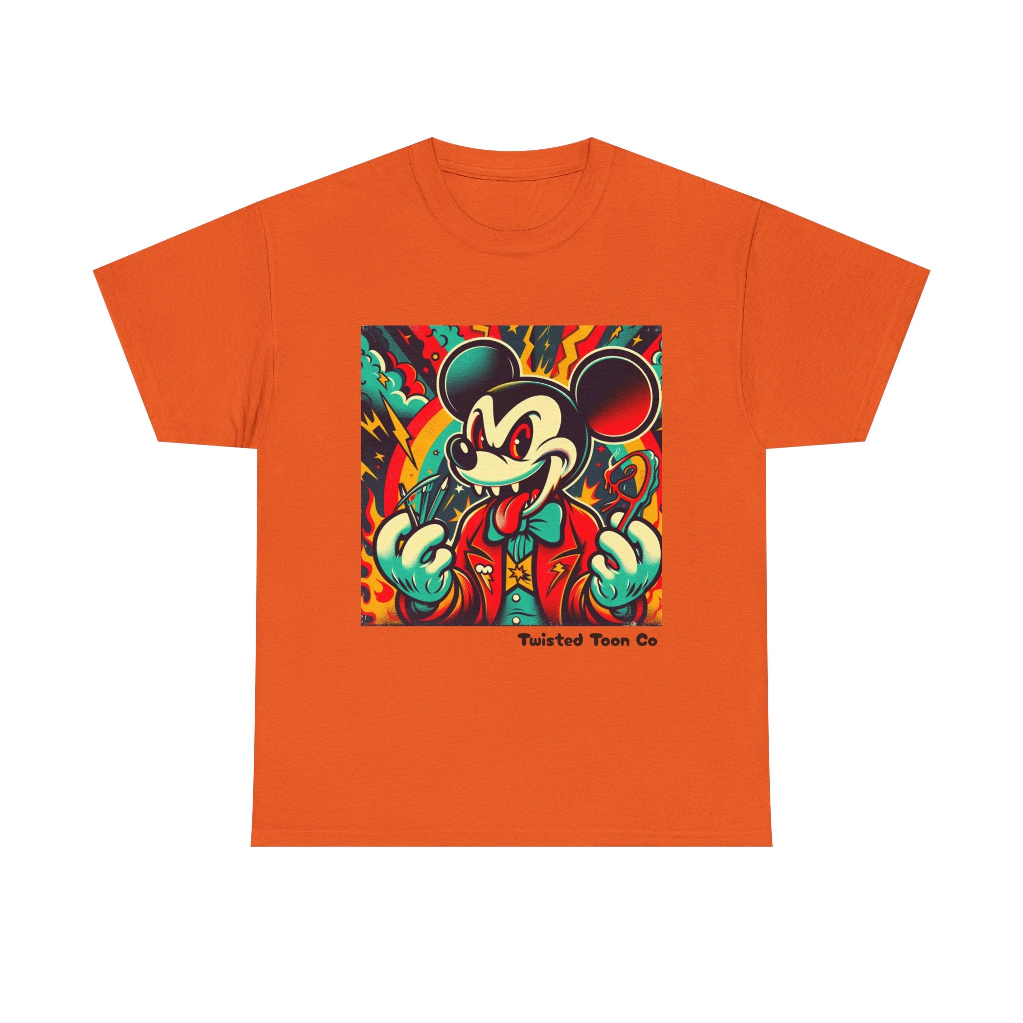Graphic Tee — Retro Cartoon Devil Mouse Illustration