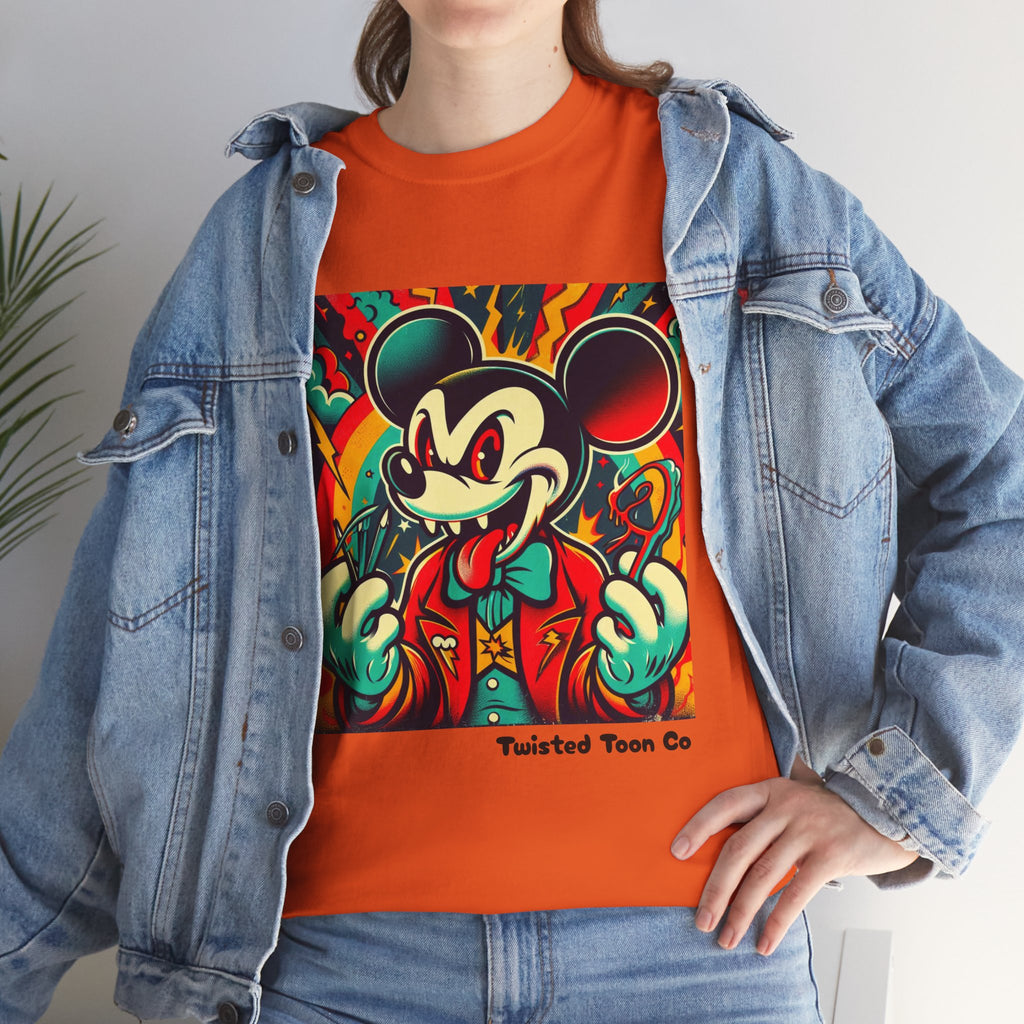 Graphic Tee — Retro Cartoon Devil Mouse Illustration