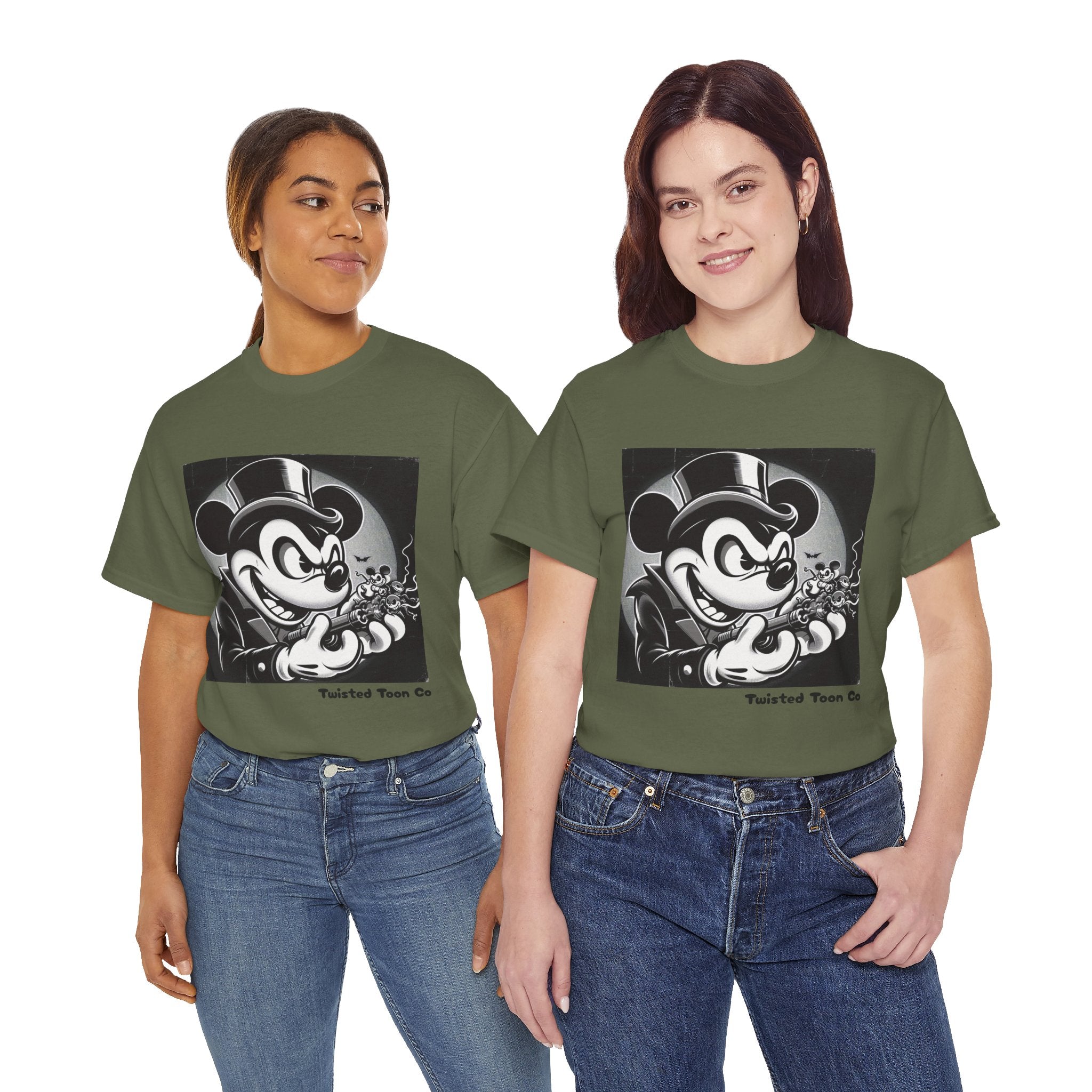 Vintage Mischief Tee — Noir Cartoon Mouse Graphic Shirt