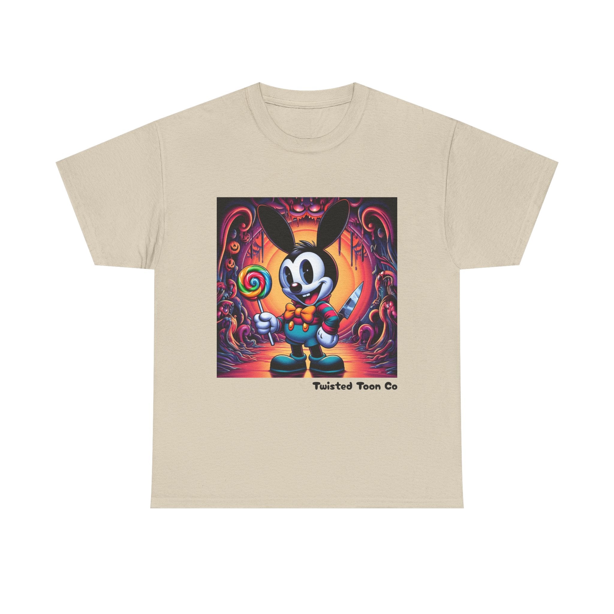 Cartoon Bunny Lollipop Tee — Retro Cute Graphic T-Shirt