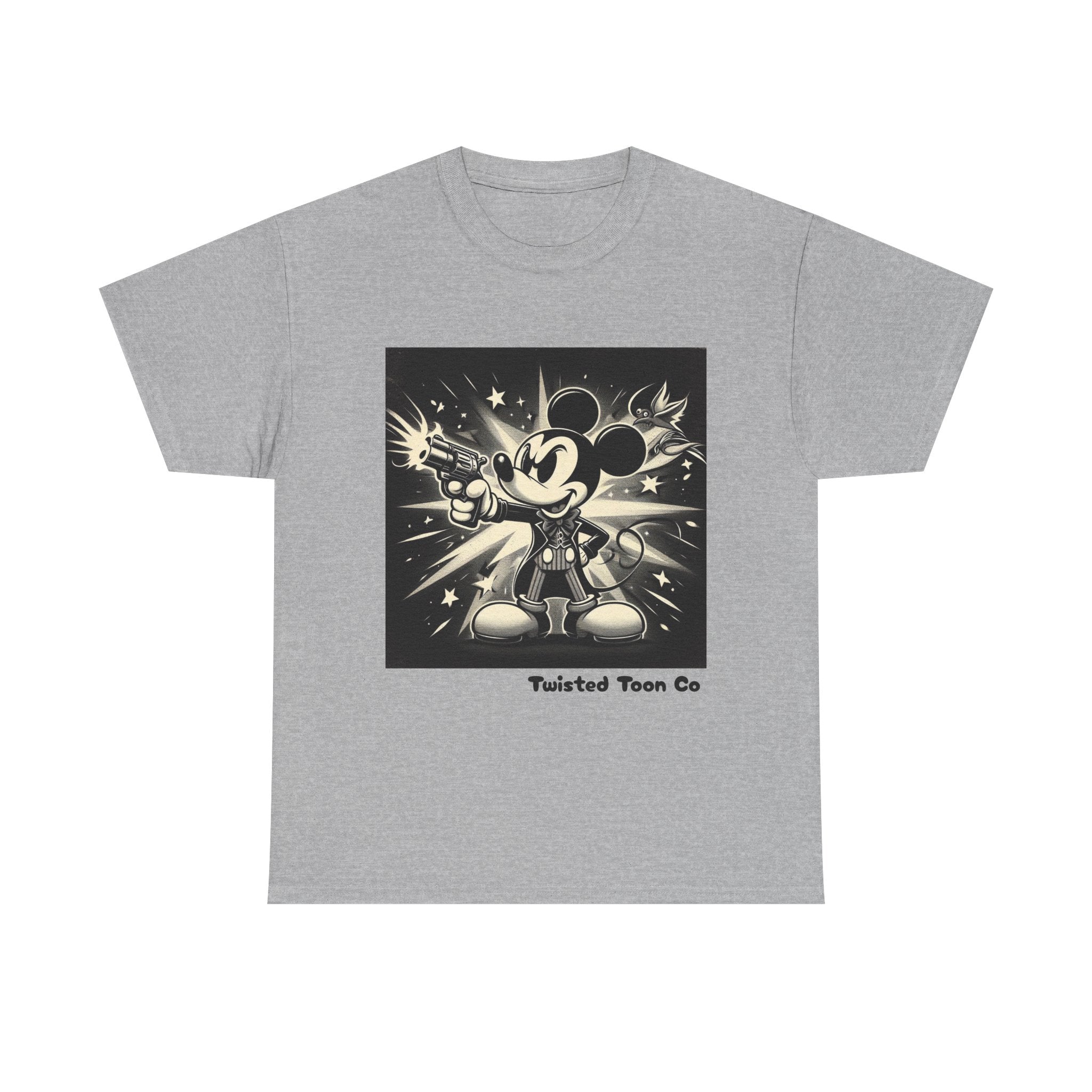 Vintage Cartoon Mouse Graphic Tee — Retro Noir Mickey-Style Shirt