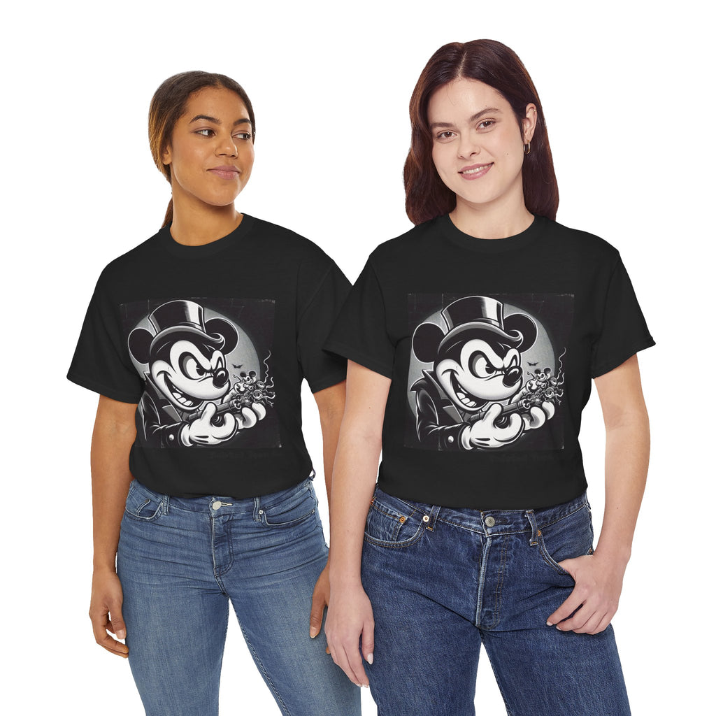 Vintage Mischief Tee — Noir Cartoon Mouse Graphic Shirt