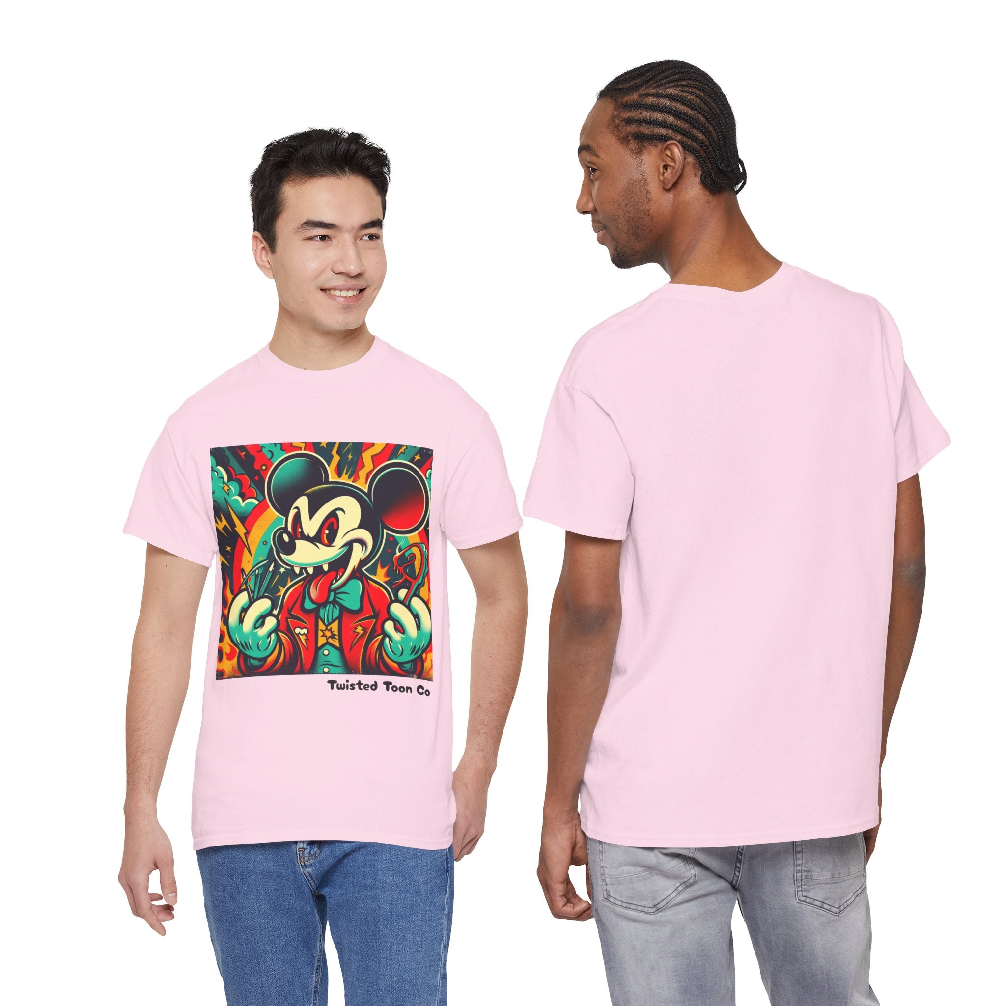 Graphic Tee — Retro Cartoon Devil Mouse Illustration