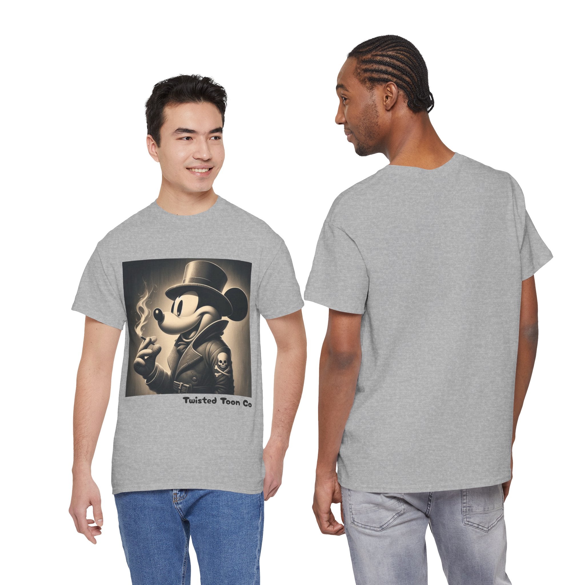 Vintage Noir Mouse Tee - Smoking Gentleman Graphic T-Shirt