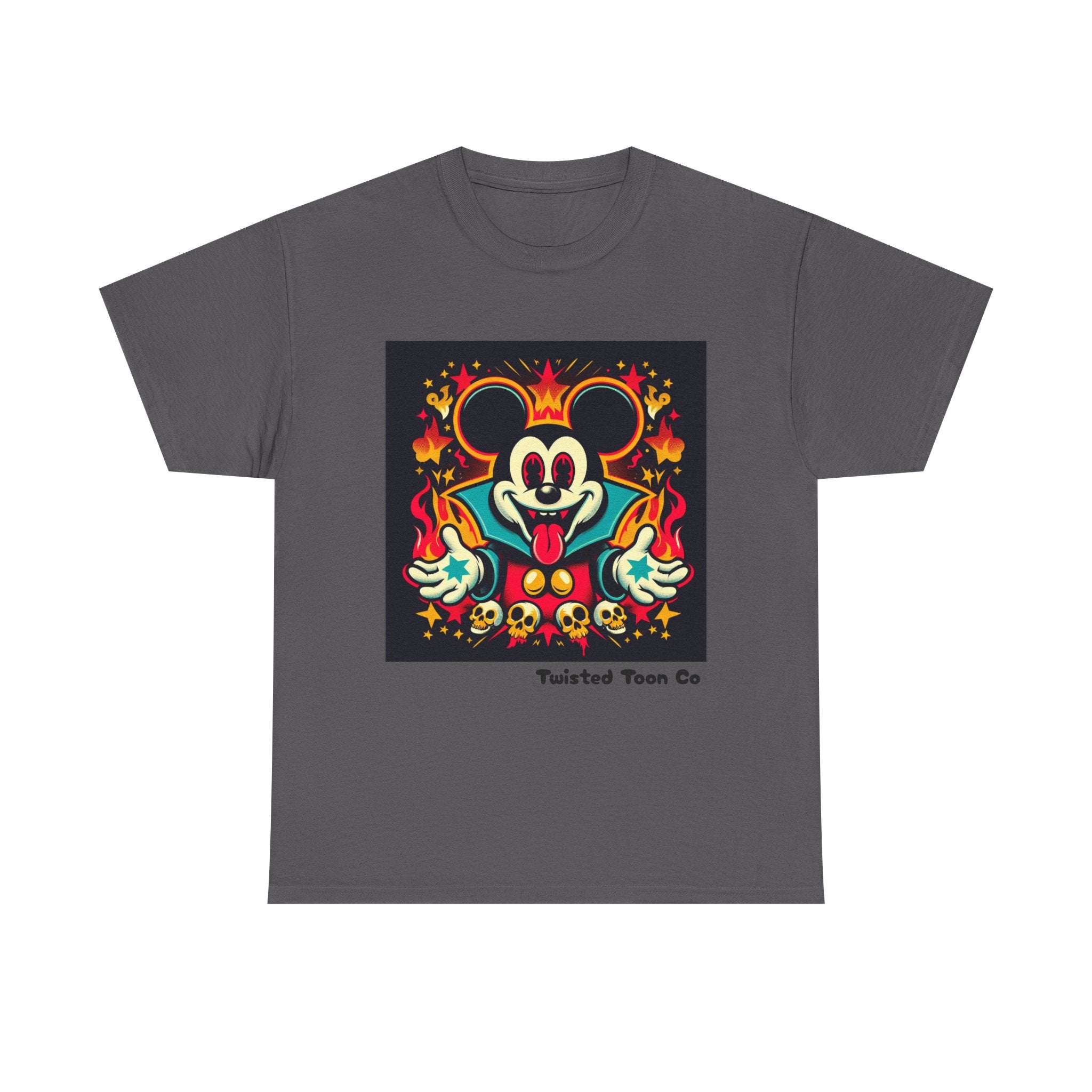 Vampire Mouse Graphic Tee — Retro Horror Cartoon Shirt