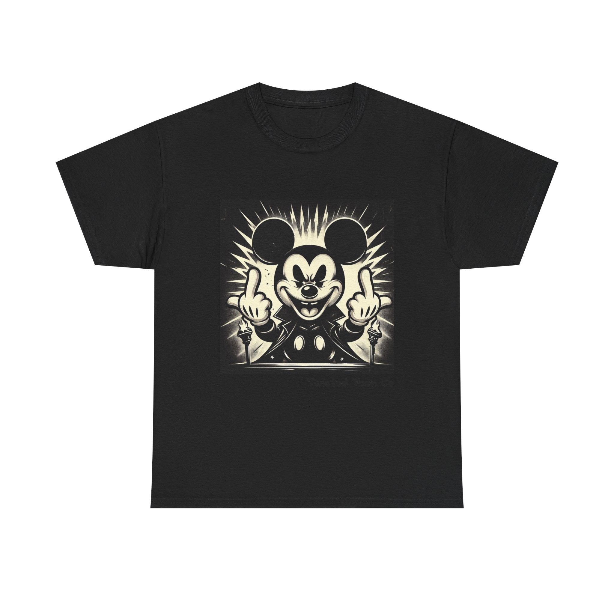 Graphic Tee — Retro Cartoon Character Giving Middle Fingers