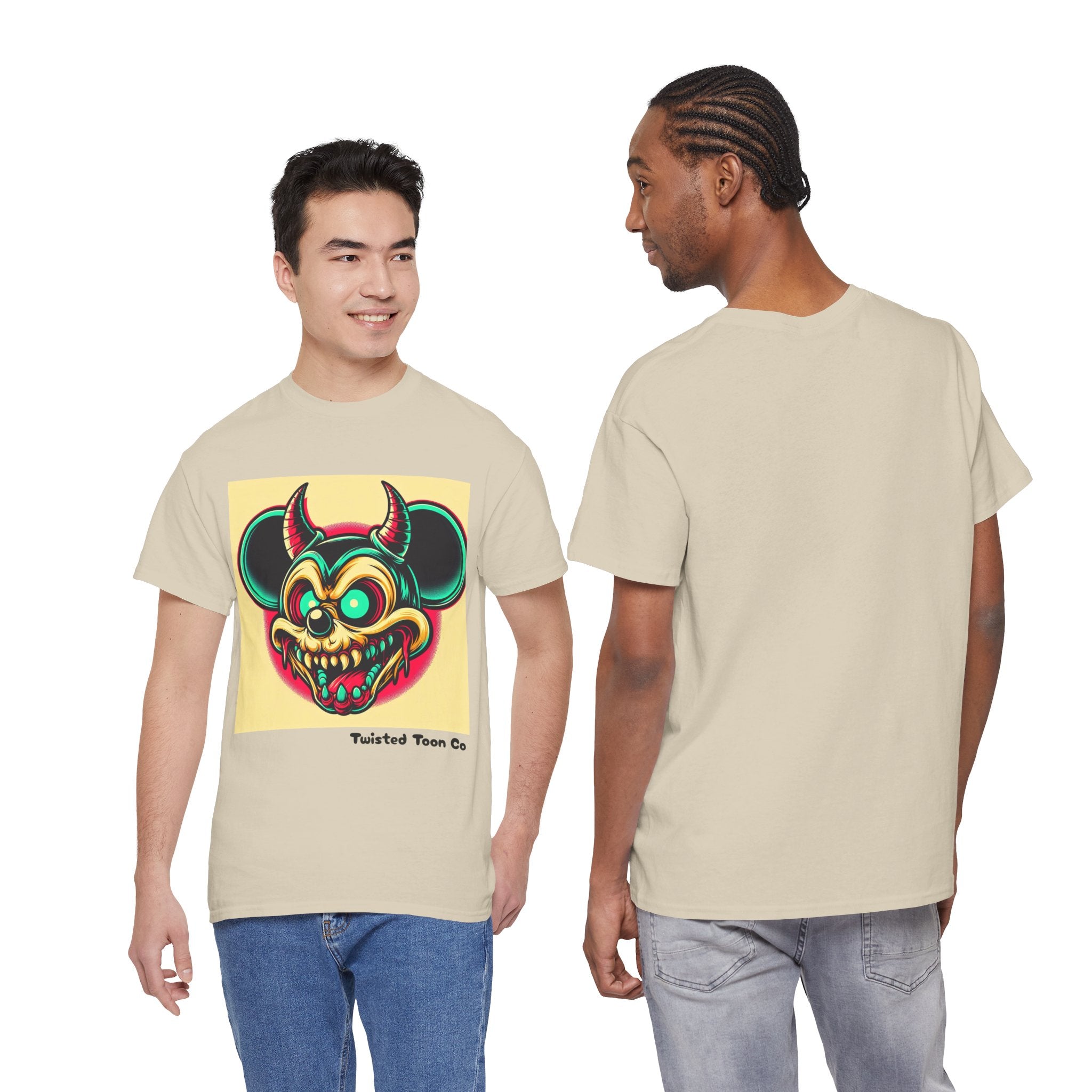 Demonic Mouse Skull Tee — Retro Neon Horror Graphic T‑Shirt