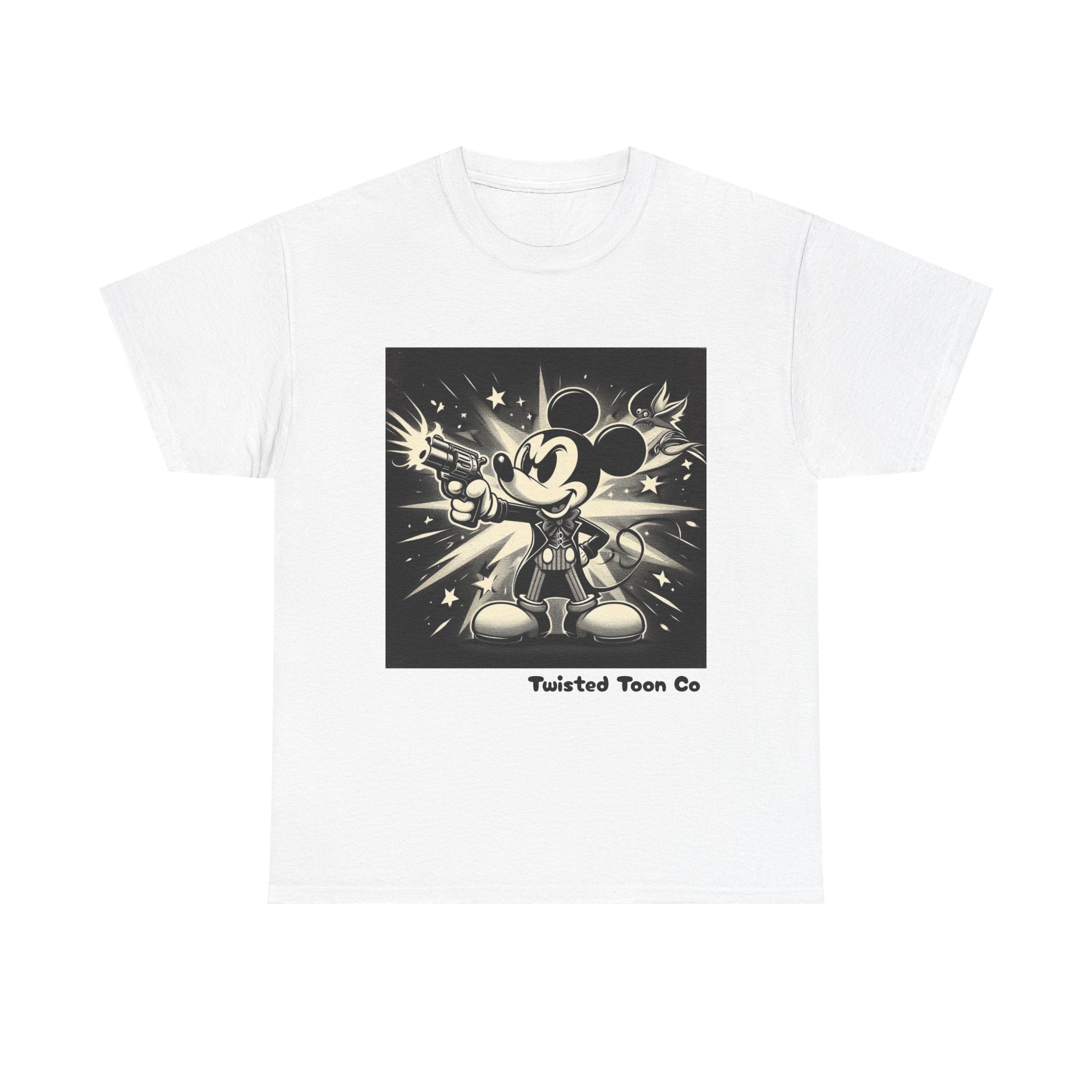 Vintage Cartoon Mouse Graphic Tee — Retro Noir Mickey-Style Shirt