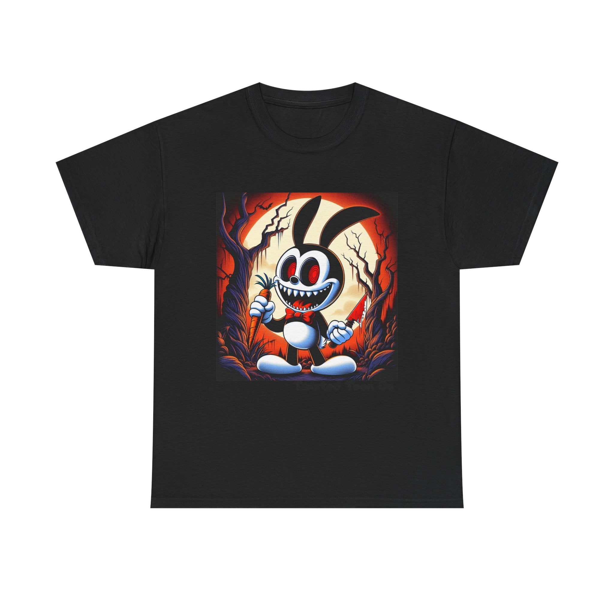 Spooky Cartoon Bunny Tee — Retro Horror Bunny Graphic Shirt