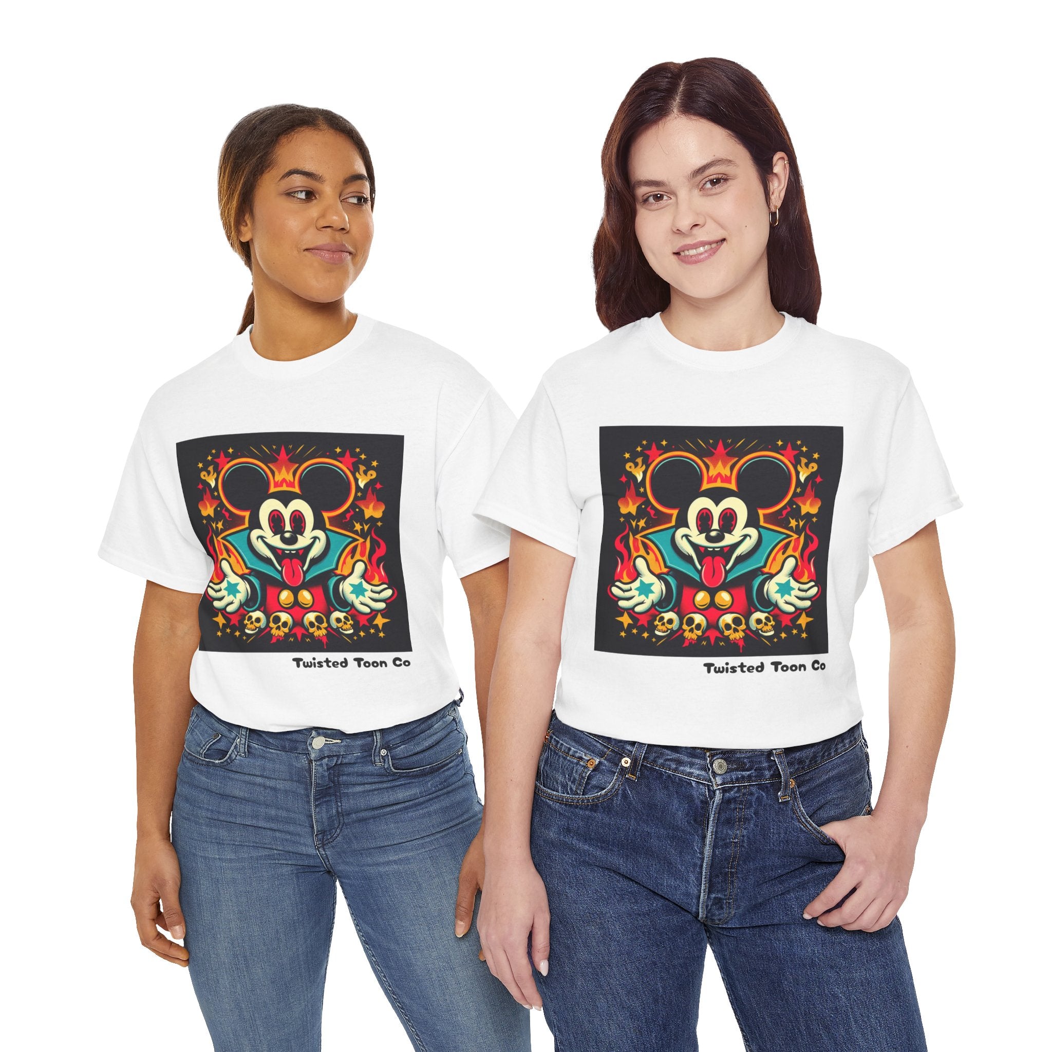Vampire Mouse Graphic Tee — Retro Horror Cartoon Shirt