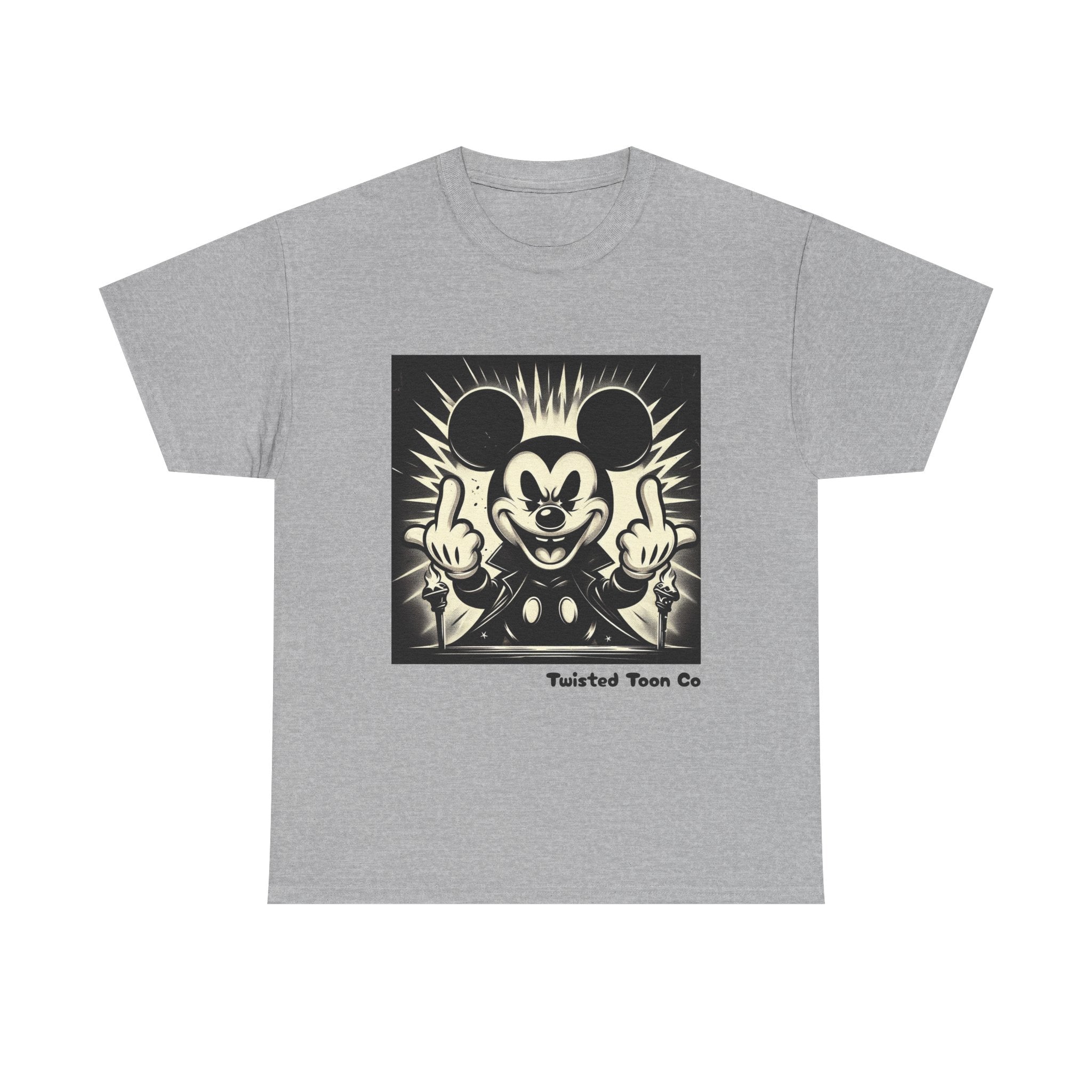 Graphic Tee — Retro Cartoon Character Giving Middle Fingers