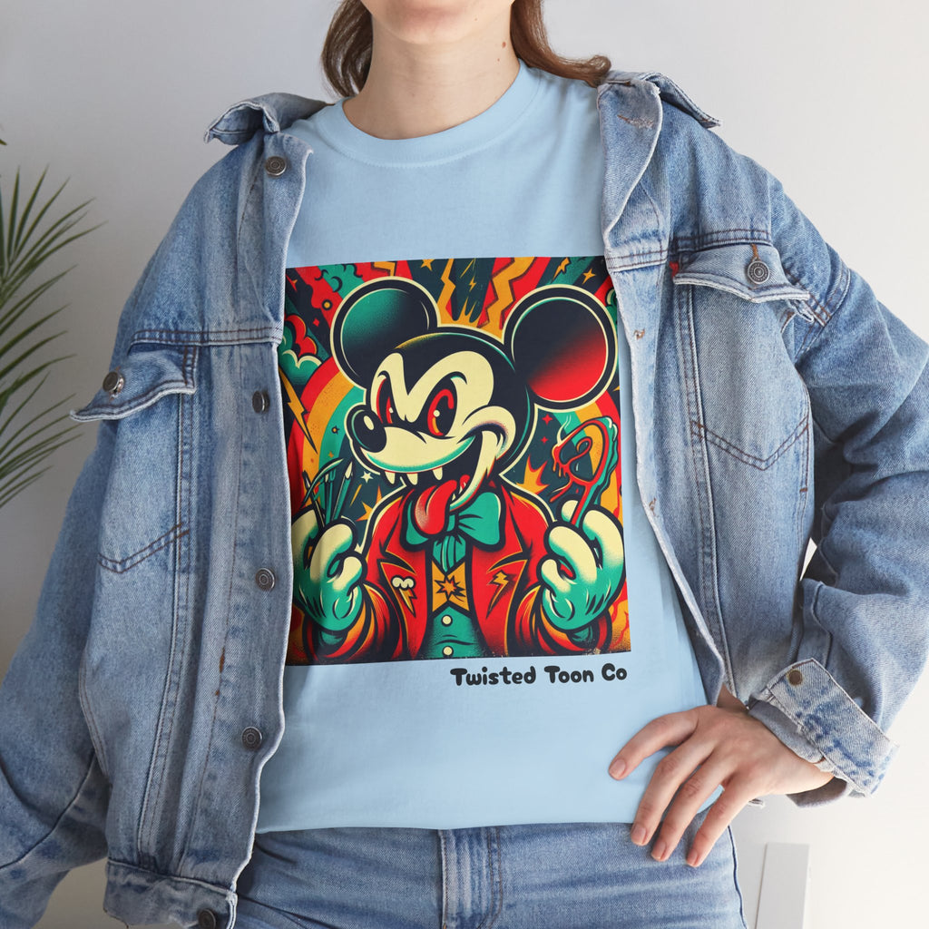 Graphic Tee — Retro Cartoon Devil Mouse Illustration
