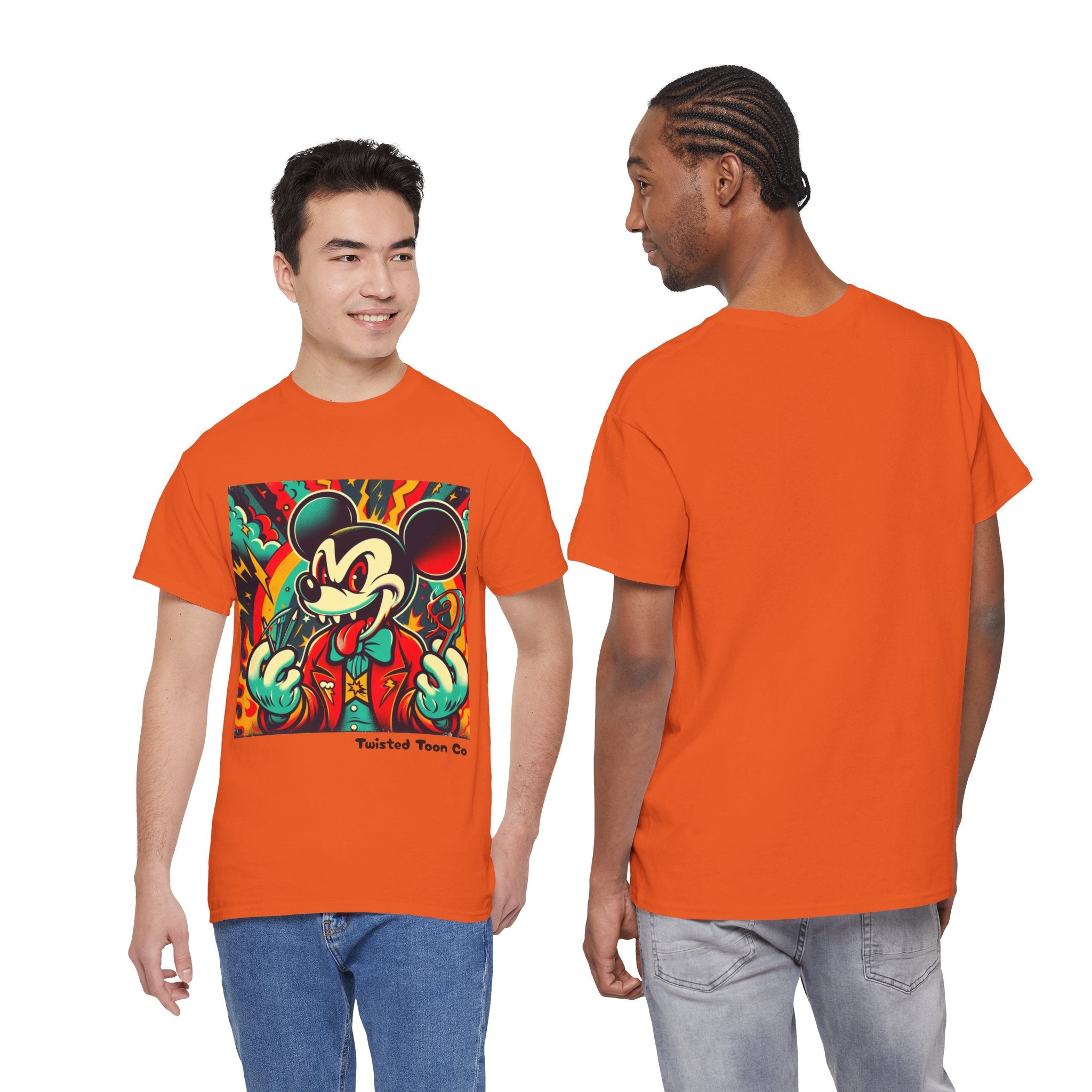 Graphic Tee — Retro Cartoon Devil Mouse Illustration