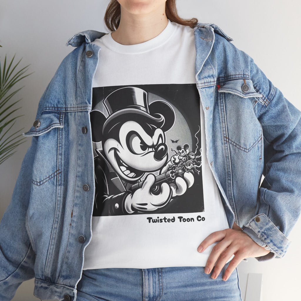 Vintage Mischief Tee — Noir Cartoon Mouse Graphic Shirt