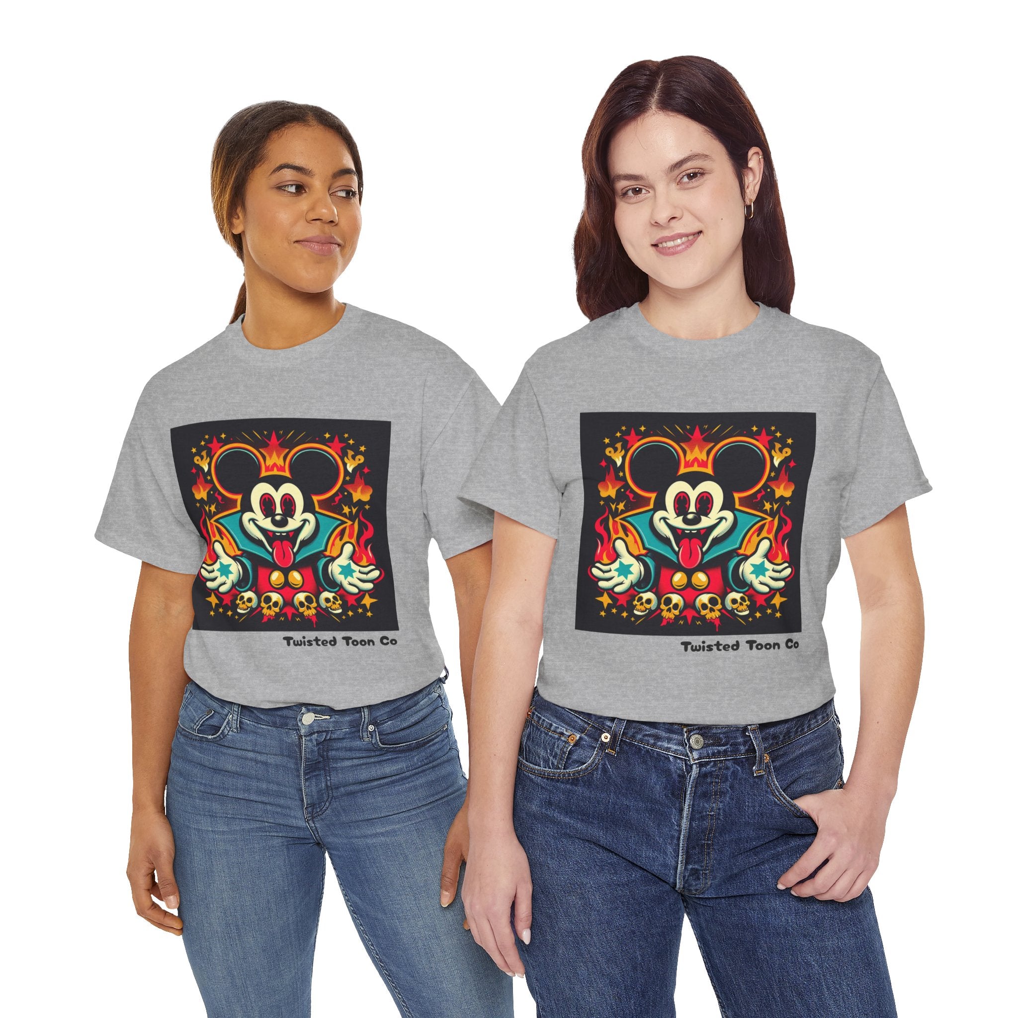Vampire Mouse Graphic Tee — Retro Horror Cartoon Shirt