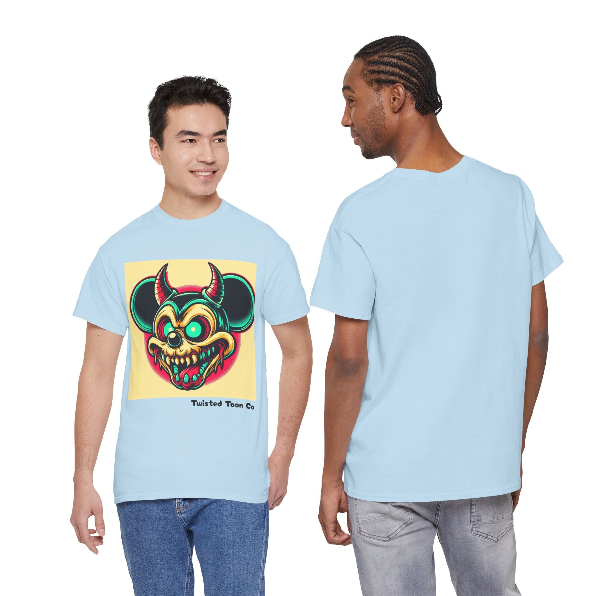 Demonic Mouse Skull Tee — Retro Neon Horror Graphic T‑Shirt