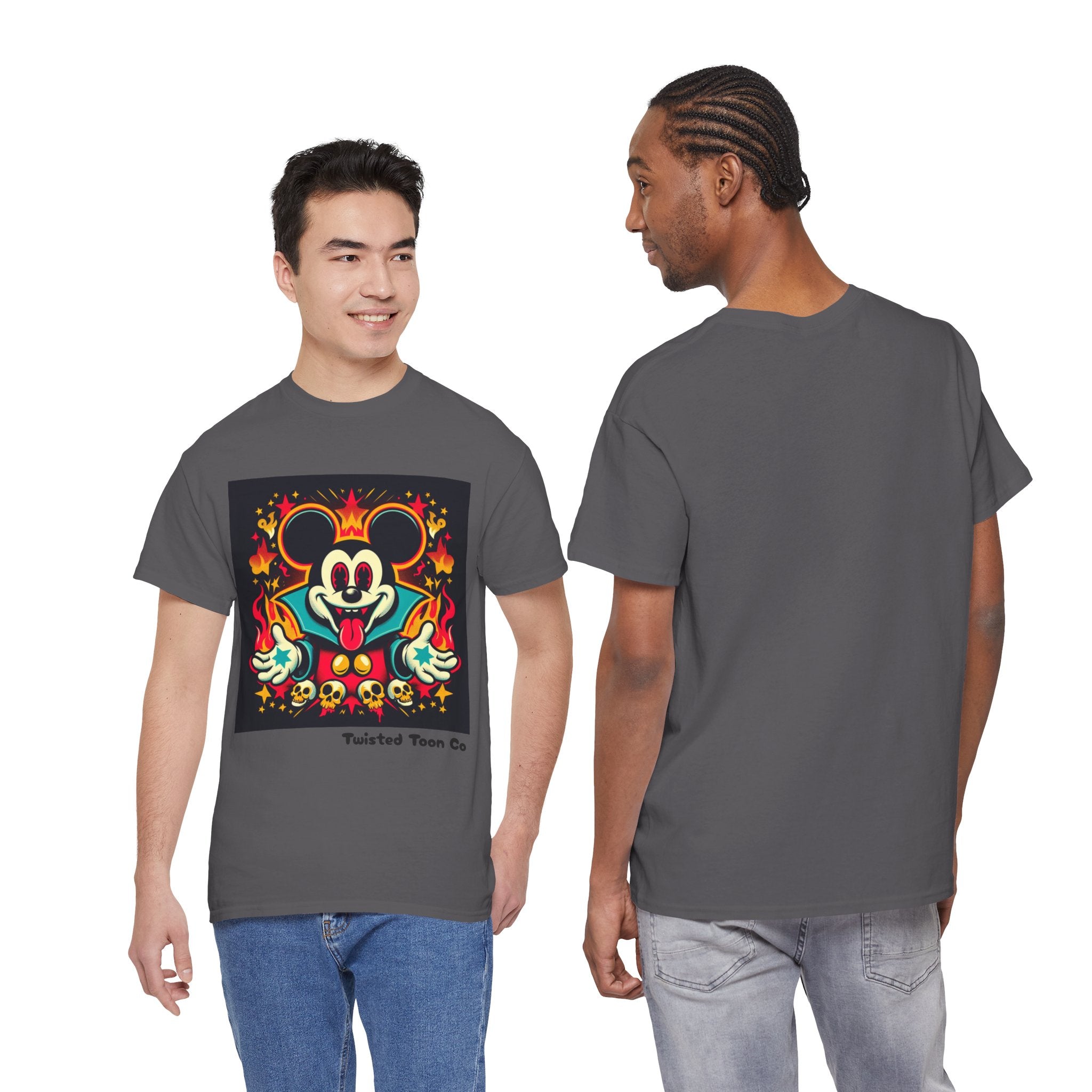 Vampire Mouse Graphic Tee — Retro Horror Cartoon Shirt