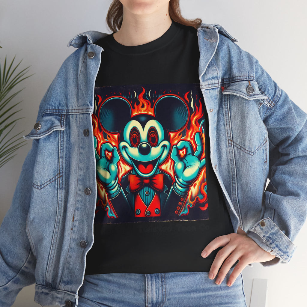Vintage Cartoon Demon Mouse T-Shirt — Retro Horror Graphic Tee
