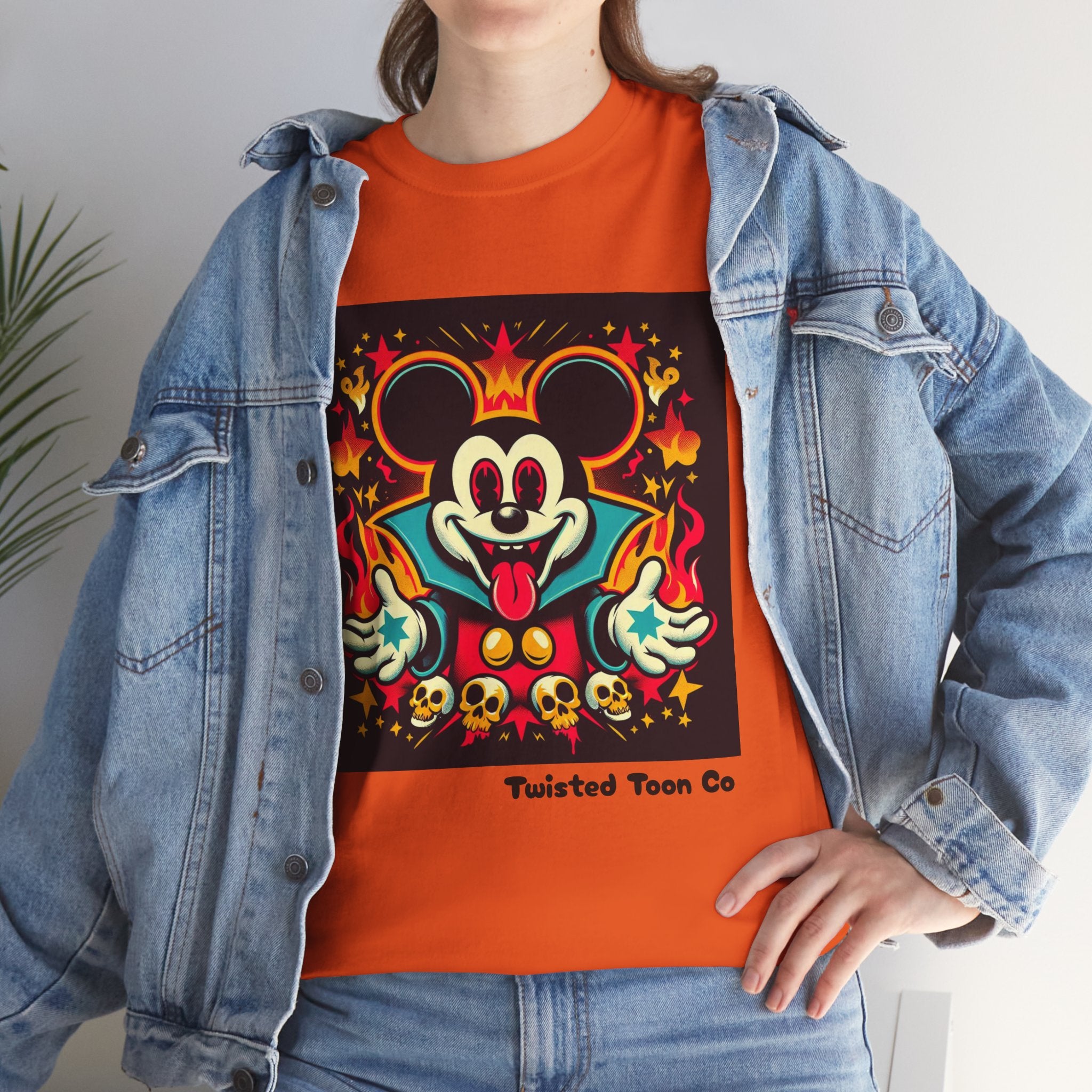 Vampire Mouse Graphic Tee — Retro Horror Cartoon Shirt