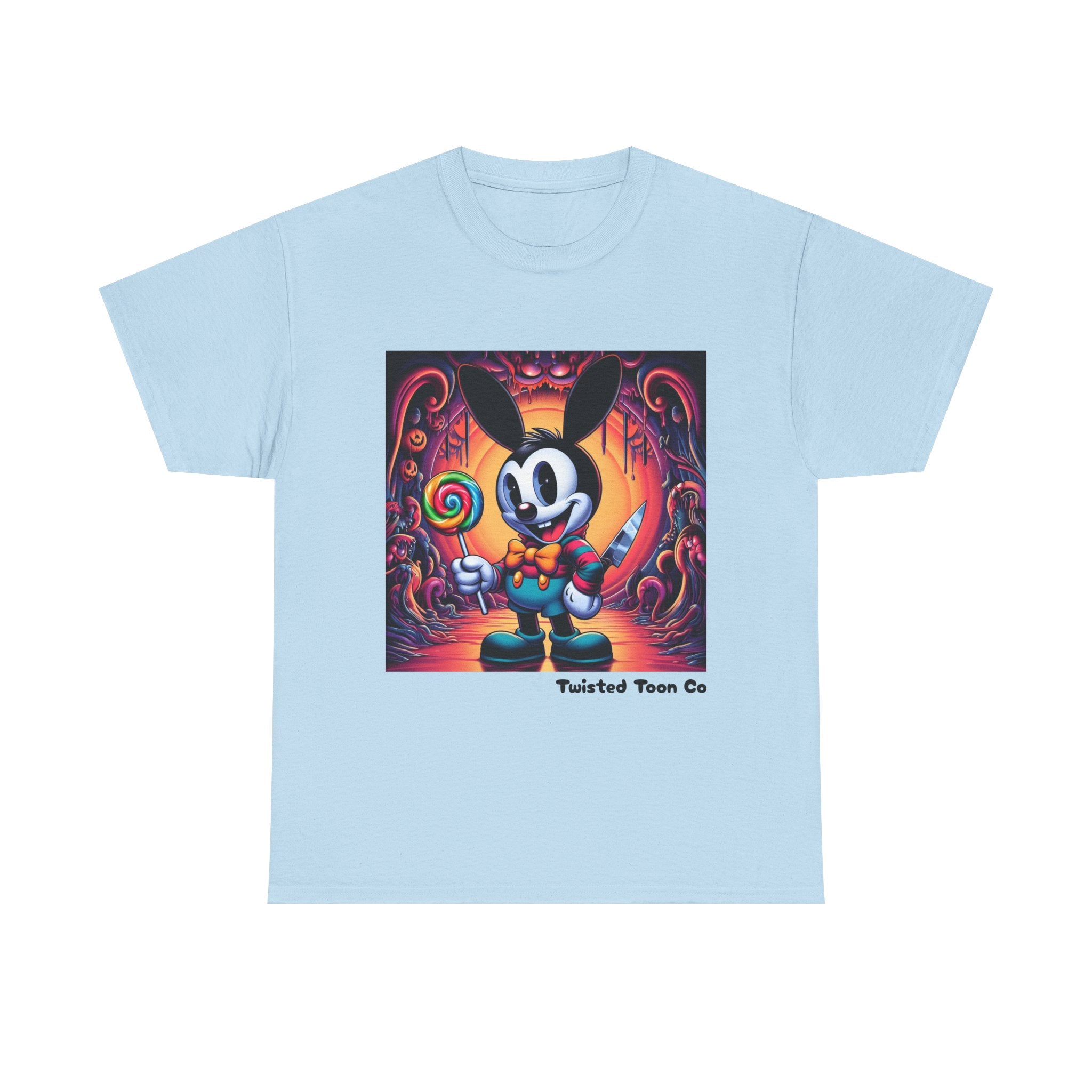 Cartoon Bunny Lollipop Tee — Retro Cute Graphic T-Shirt