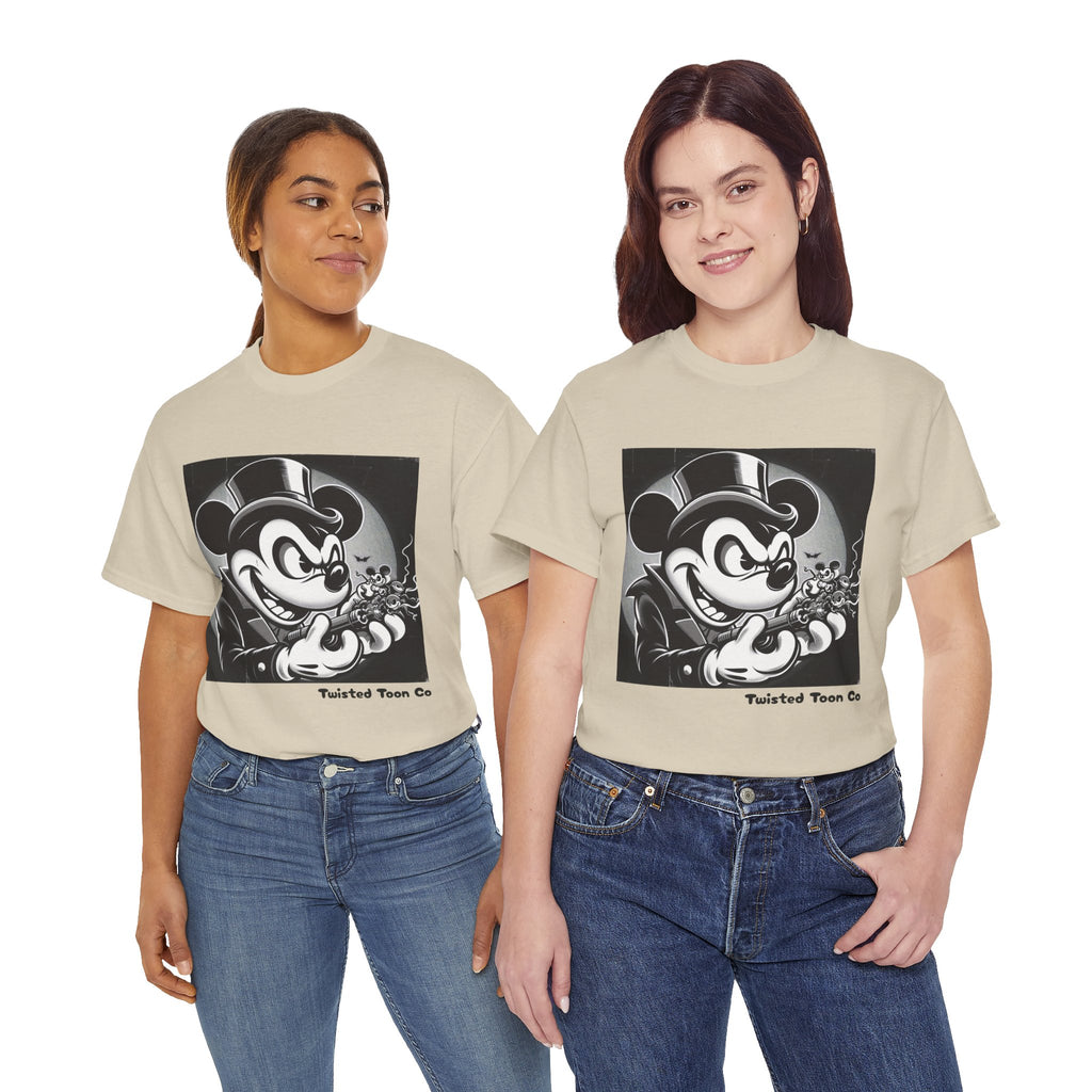 Vintage Mischief Tee — Noir Cartoon Mouse Graphic Shirt
