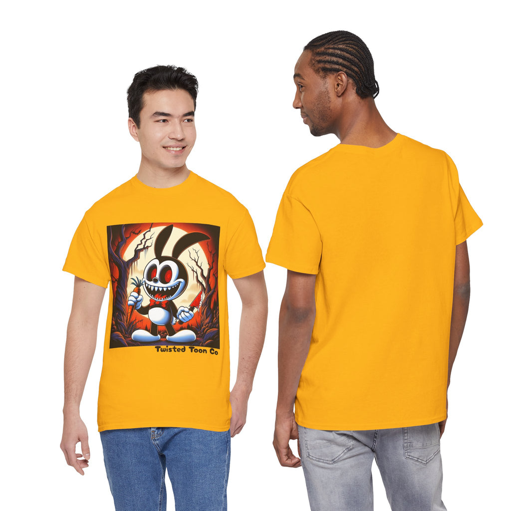 Spooky Cartoon Bunny Tee — Retro Horror Bunny Graphic Shirt