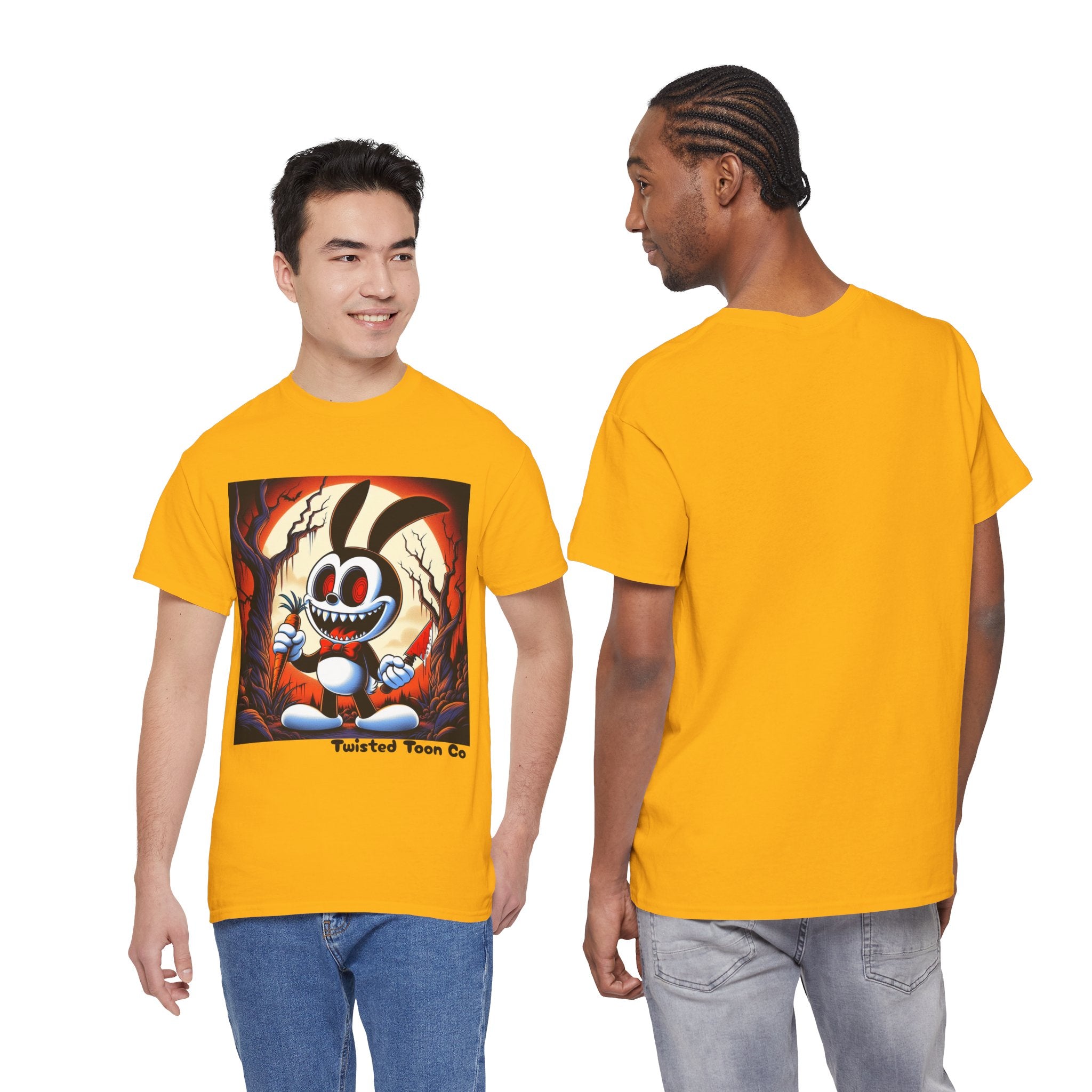 Spooky Cartoon Bunny Tee — Retro Horror Bunny Graphic Shirt