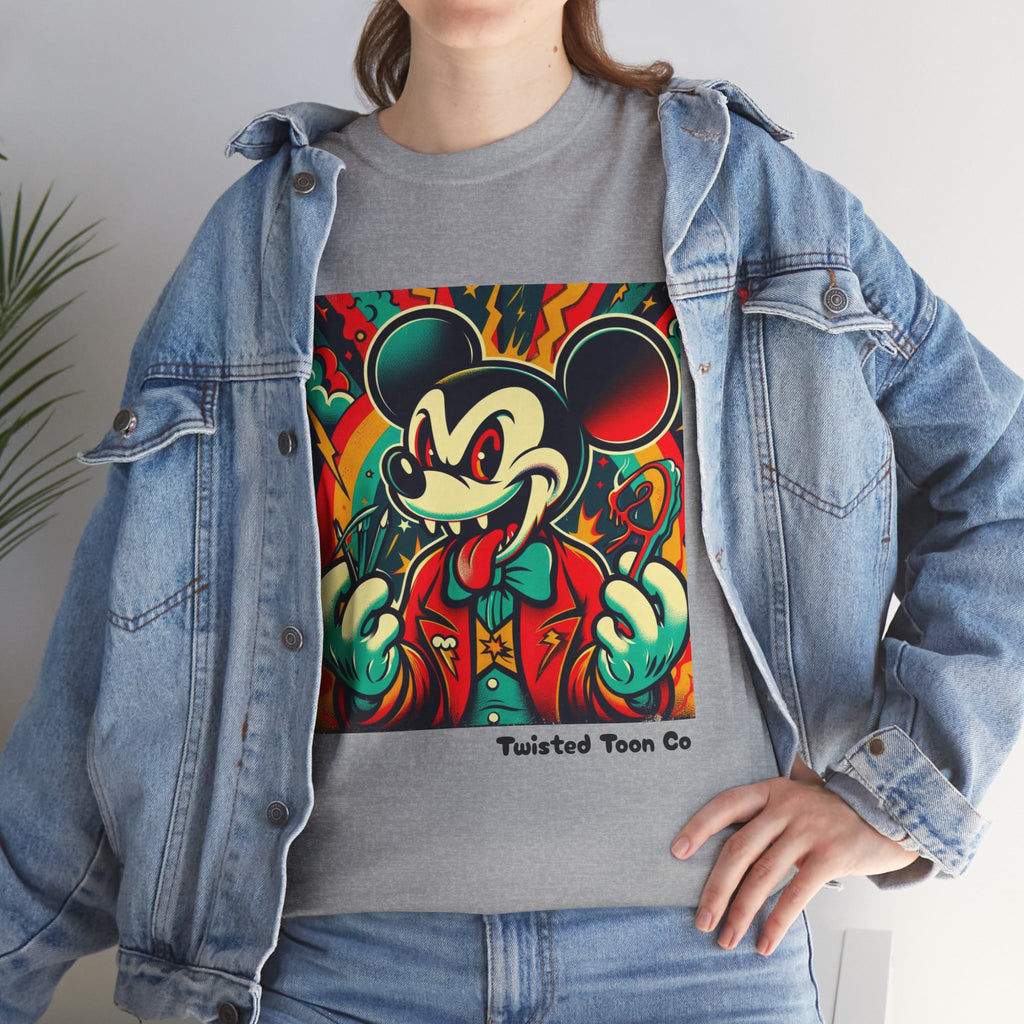 Graphic Tee — Retro Cartoon Devil Mouse Illustration