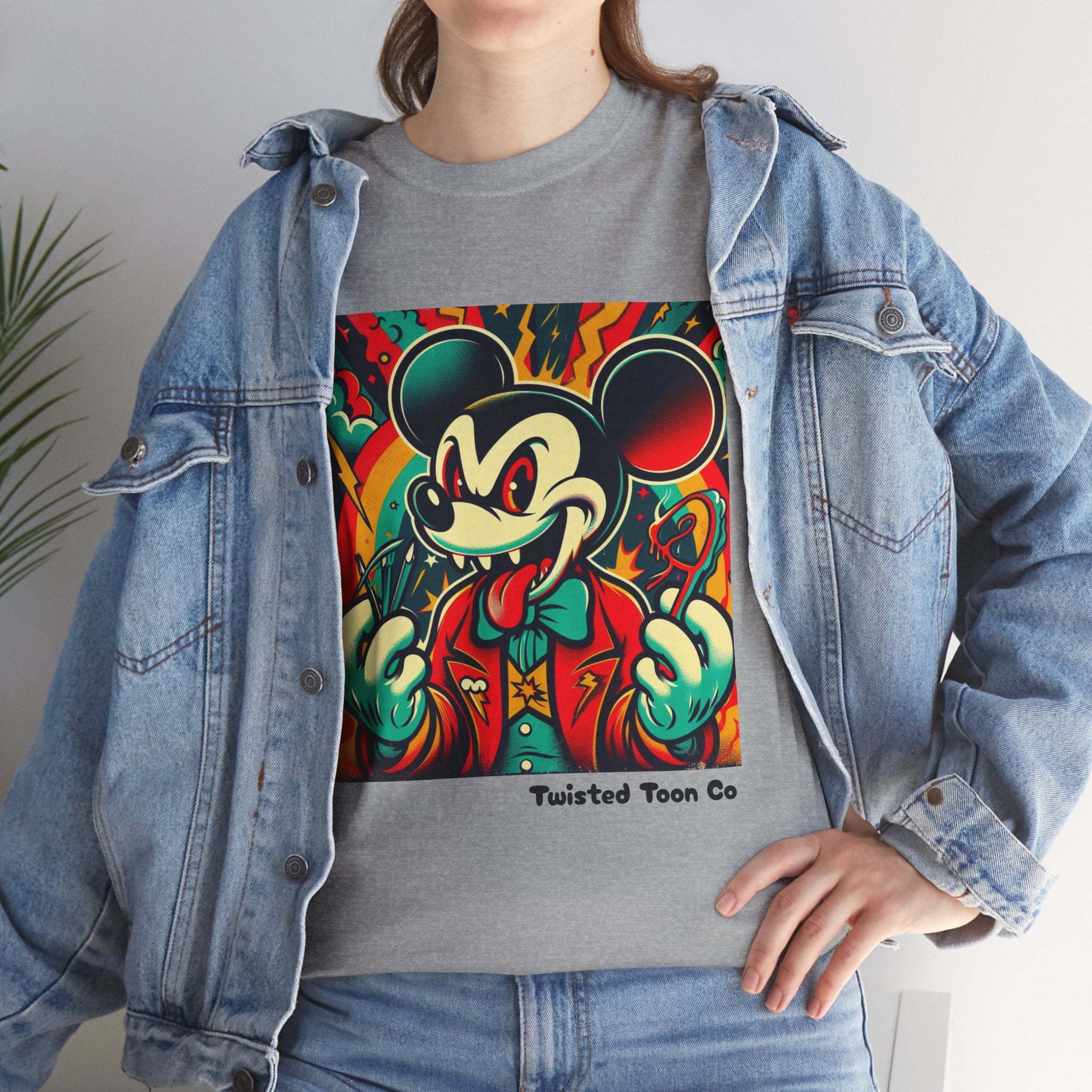 Graphic Tee — Retro Cartoon Devil Mouse Illustration