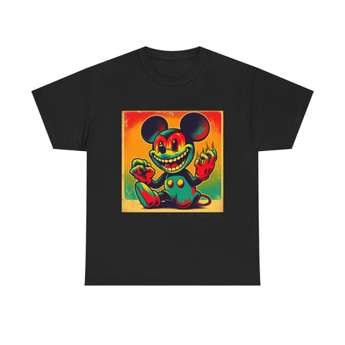 Creepy Retro Cartoon Mouse Tee — Vintage Horror Graphic T-Shirt