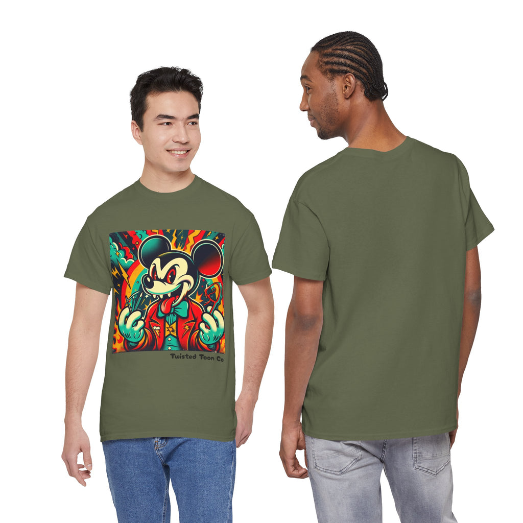 Graphic Tee — Retro Cartoon Devil Mouse Illustration