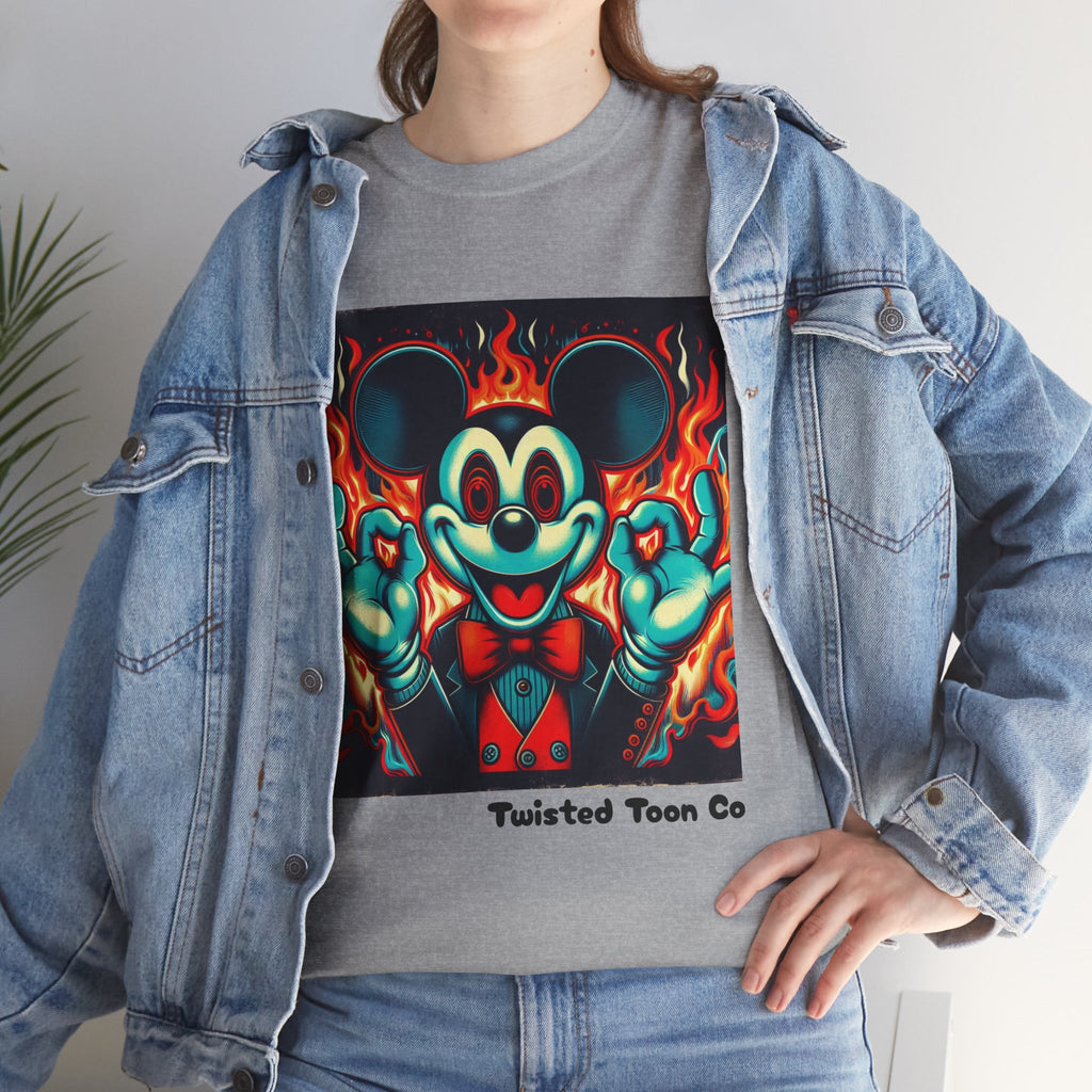 Vintage Cartoon Demon Mouse T-Shirt — Retro Horror Graphic Tee