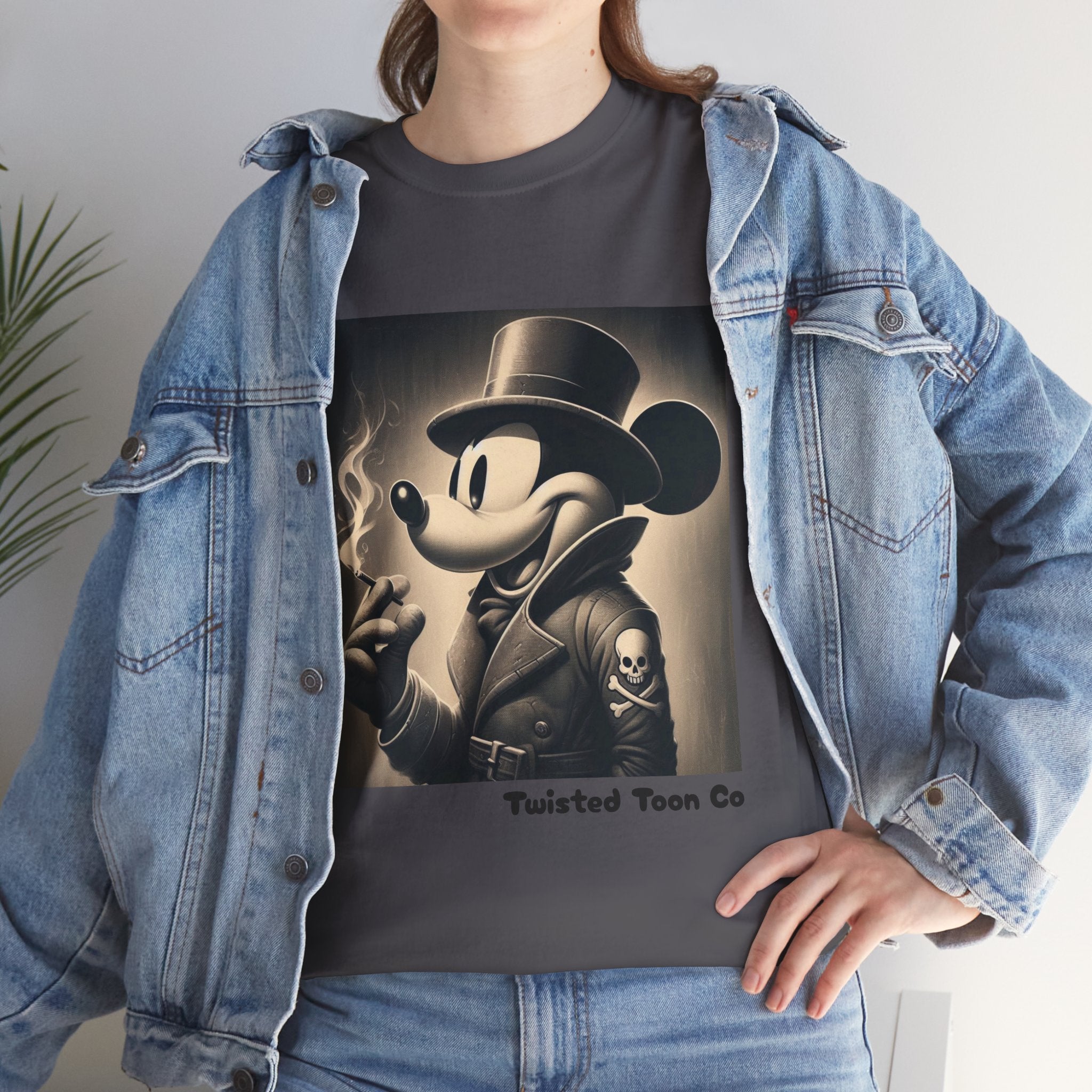 Vintage Noir Mouse Tee - Smoking Gentleman Graphic T-Shirt