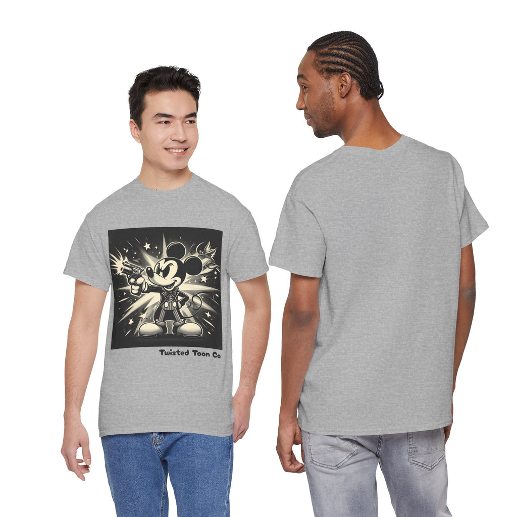 Vintage Cartoon Mouse Graphic Tee — Retro Noir Mickey-Style Shirt