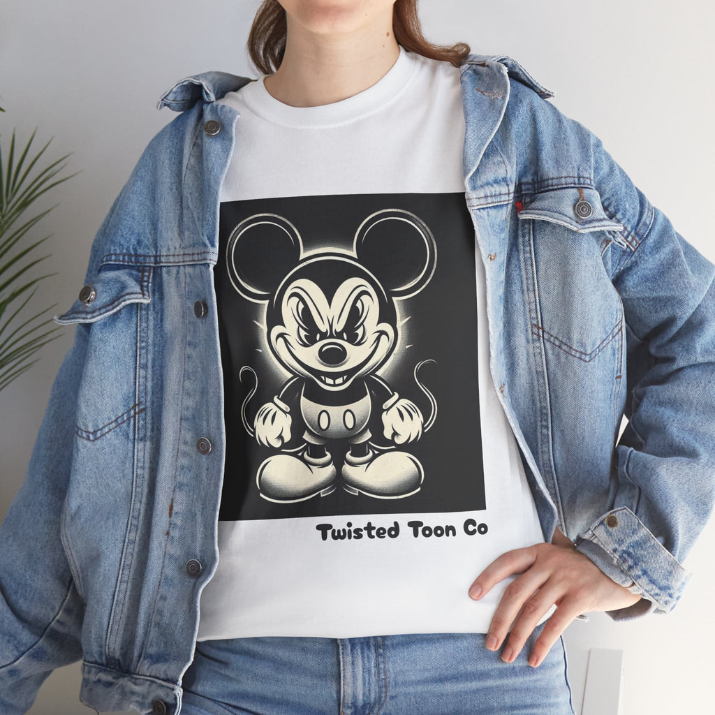 Vintage Cartoon Mouse T-Shirt — Retro Creepy Character Graphic Tee